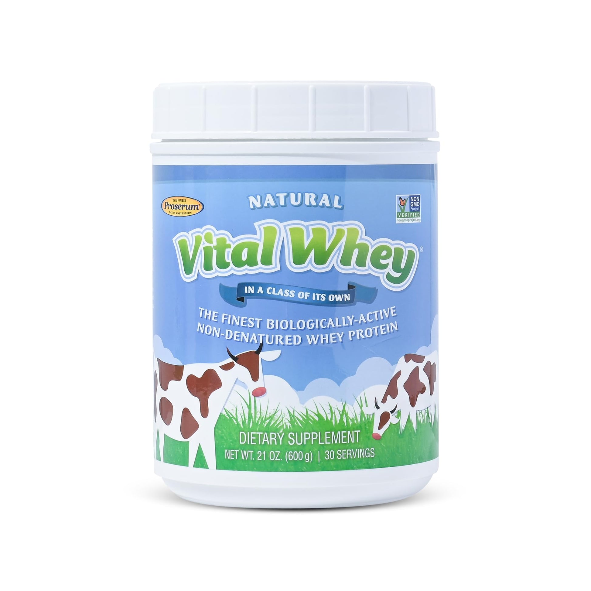 Well Wisdom Proteins Natural Unflavored Grass-Fed Whey Protein Powder Immune Vitality 21