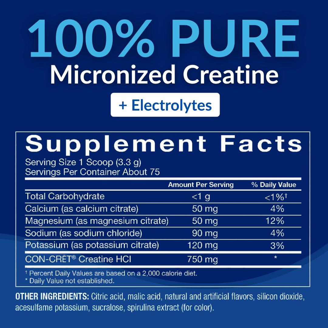 BodyTech Creatine HCl + Electrolytes Powder, 75 Servings (Pack of 1)