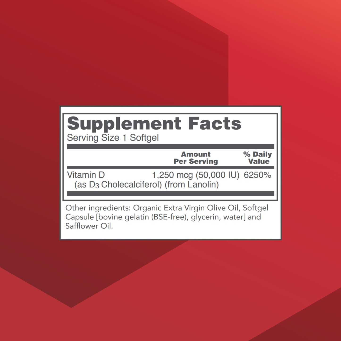 Protocol for Life Balance Vitamin D3 50000 IU Softgel, 50 Softgels