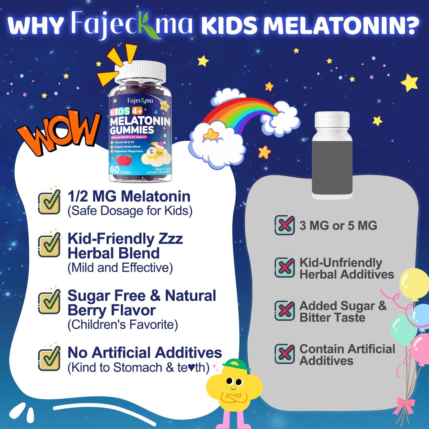 Fajeckma Melatonin Gummies for Kids 120 Count