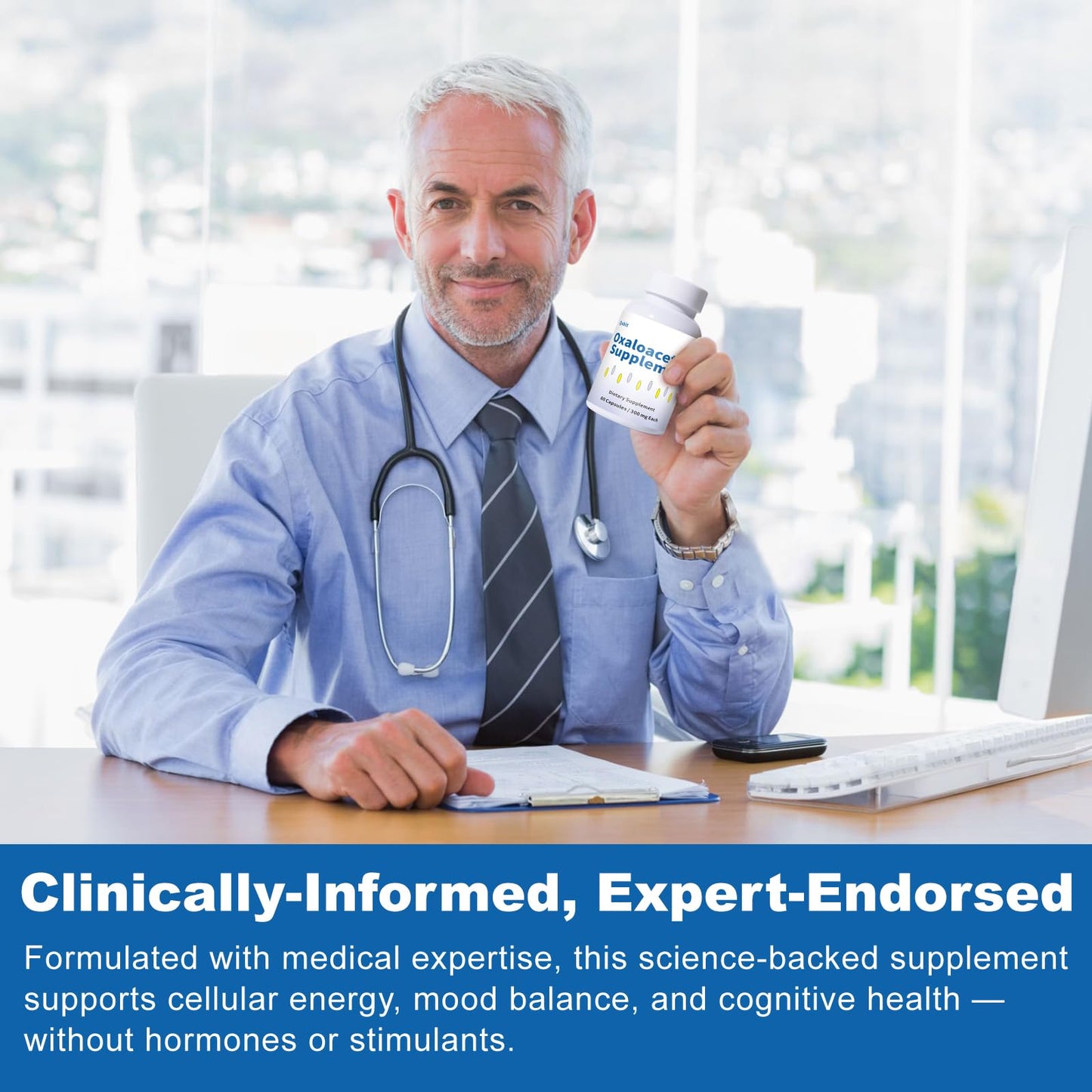 ZOXY Oxaloacetate Supplement – Cellular Energy, Brain & Metabolic Support – with Vitamin C – for Fatigue, Brain Fog, 60 Capsules