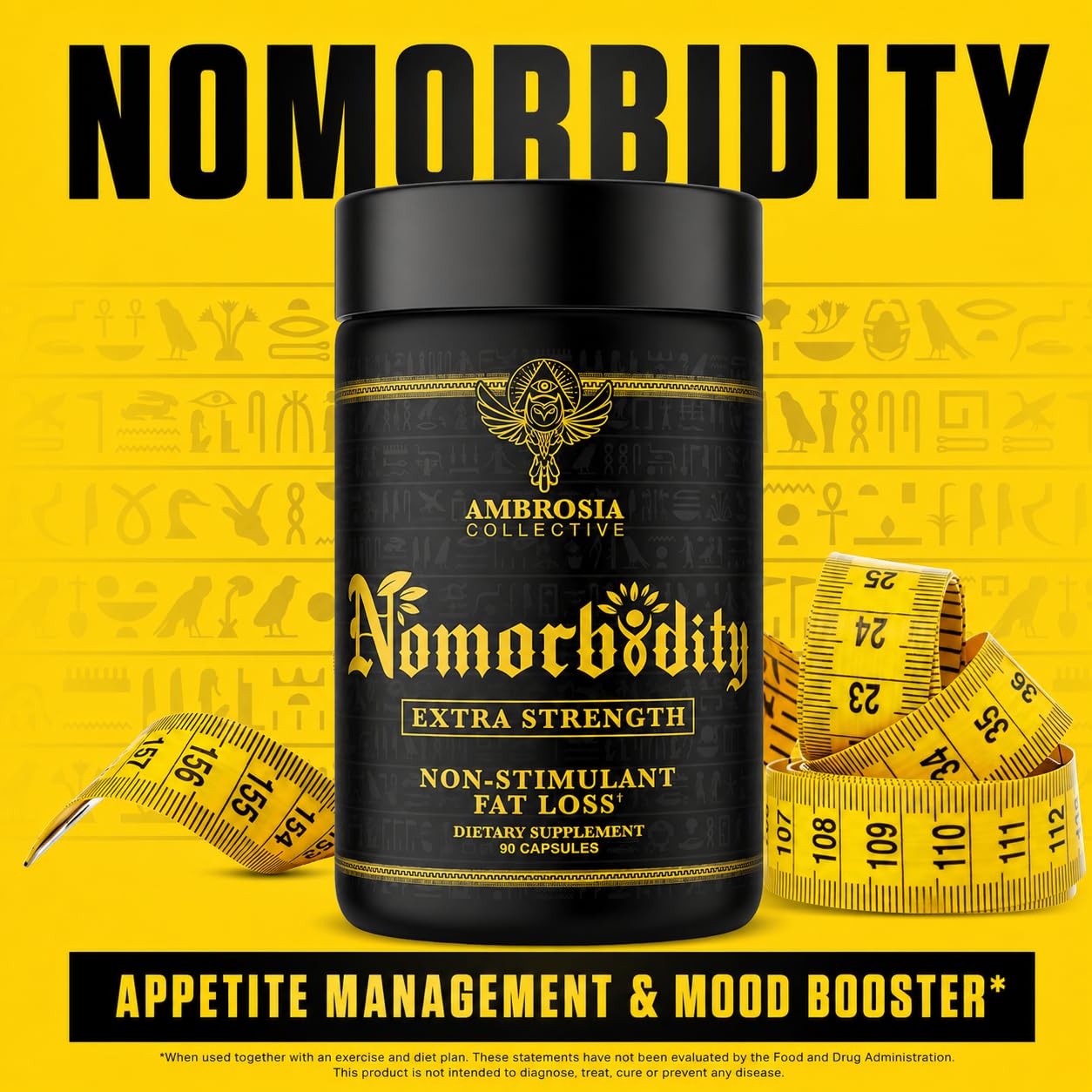 Ambrosia Nomorbidity Extra Strength Appetite Control Capsules, 90 Count