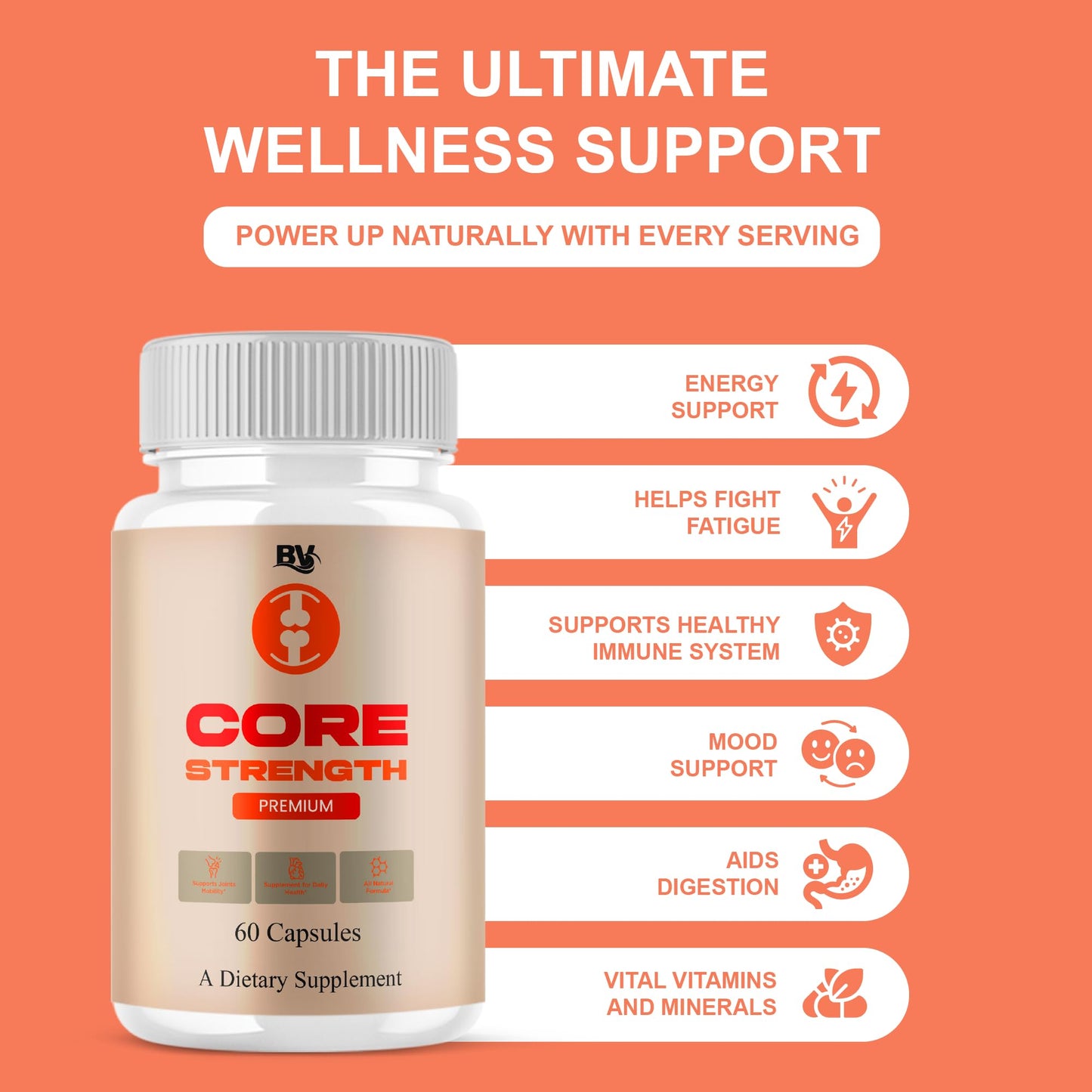 BLUE VIBE Core Strength Premium Overall Health CoreStrength, 300 Capsules