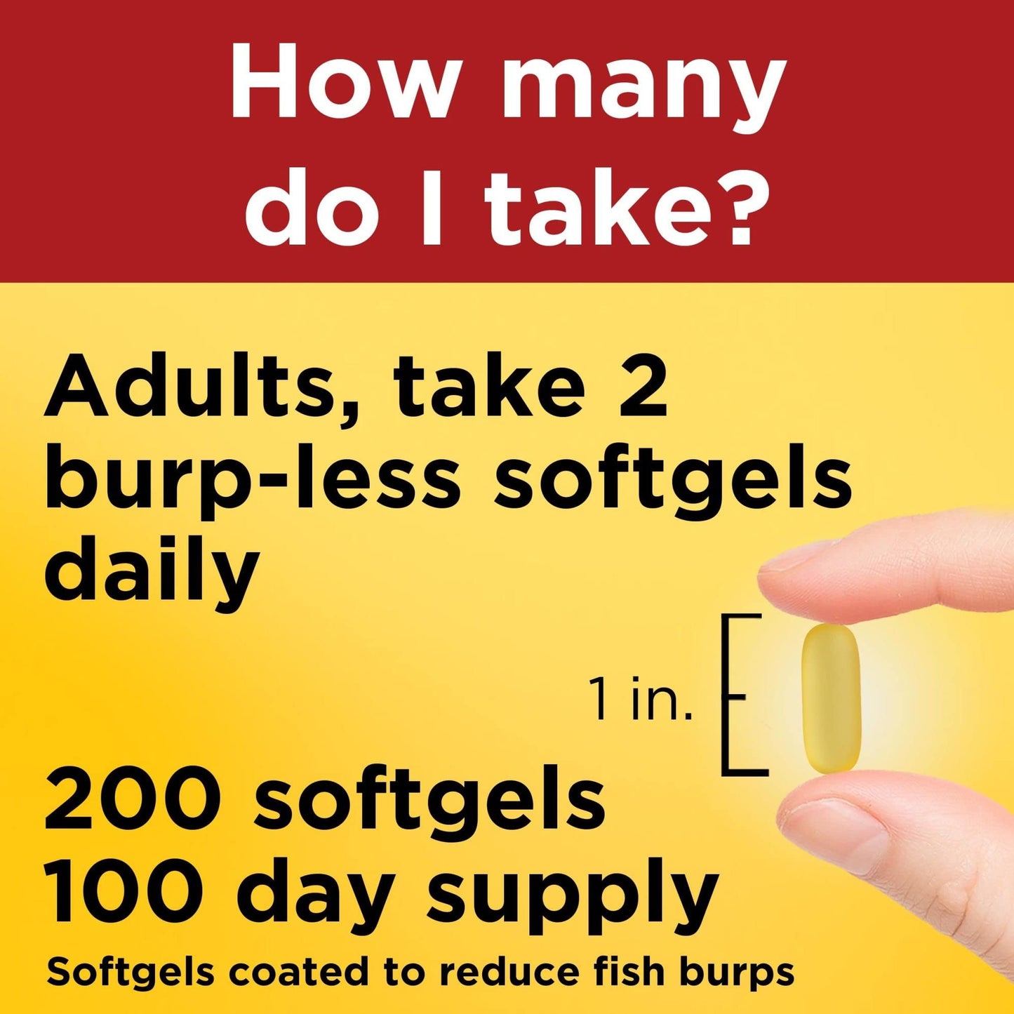 Nature Made Burp Less Fish Oil Omega 3 Softgels 200 Softgels