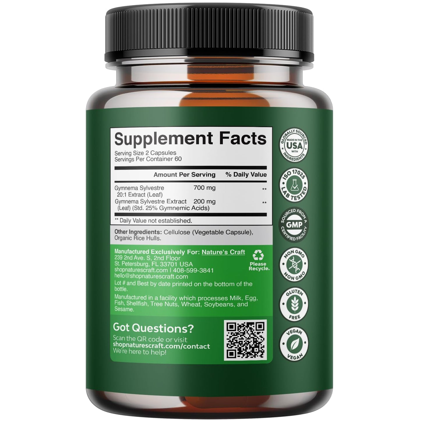 Natures Craft Gymnema Sylvestre Capsules 120 Count