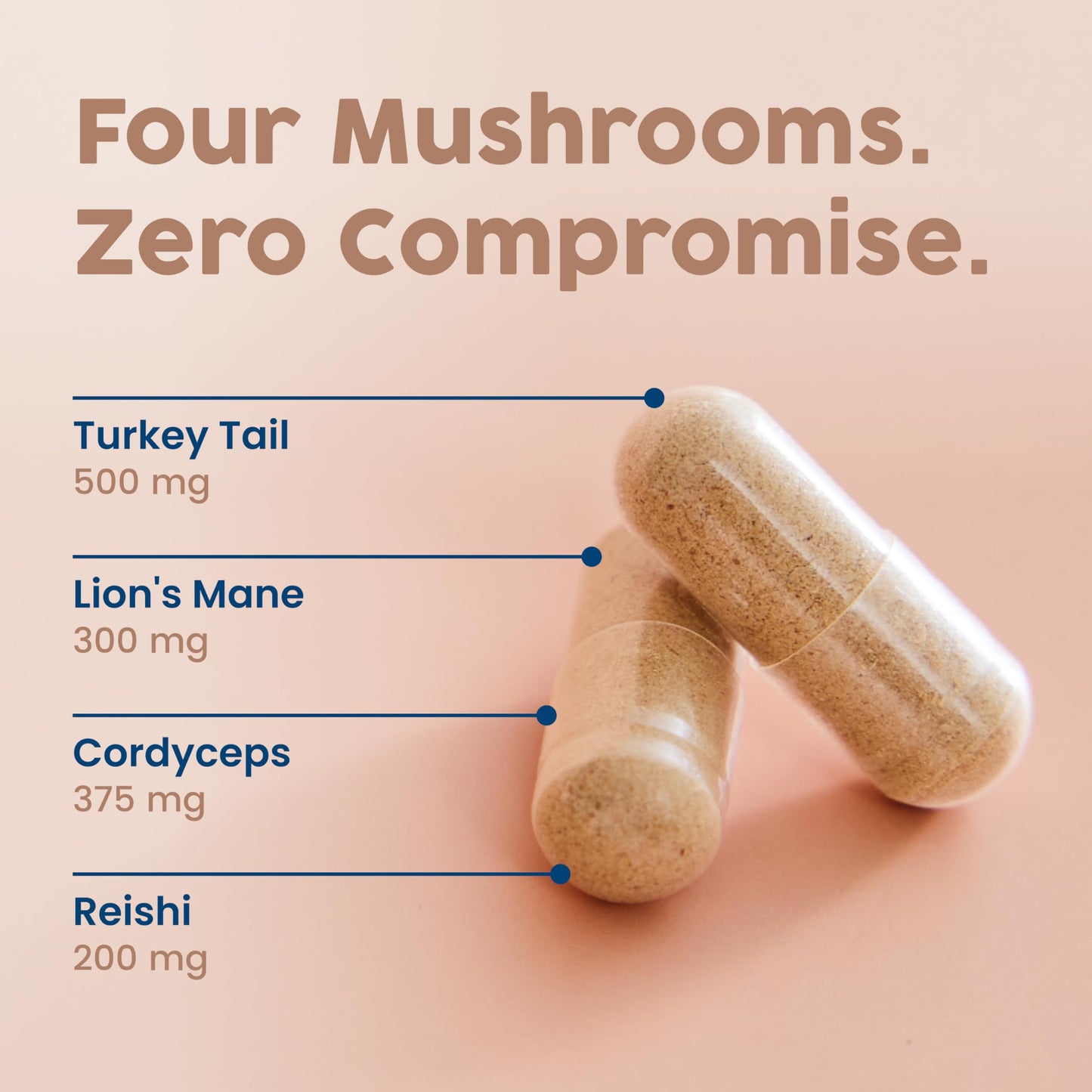 NativePath Mushroom Complex 1375mg Capsules, 60 Count
