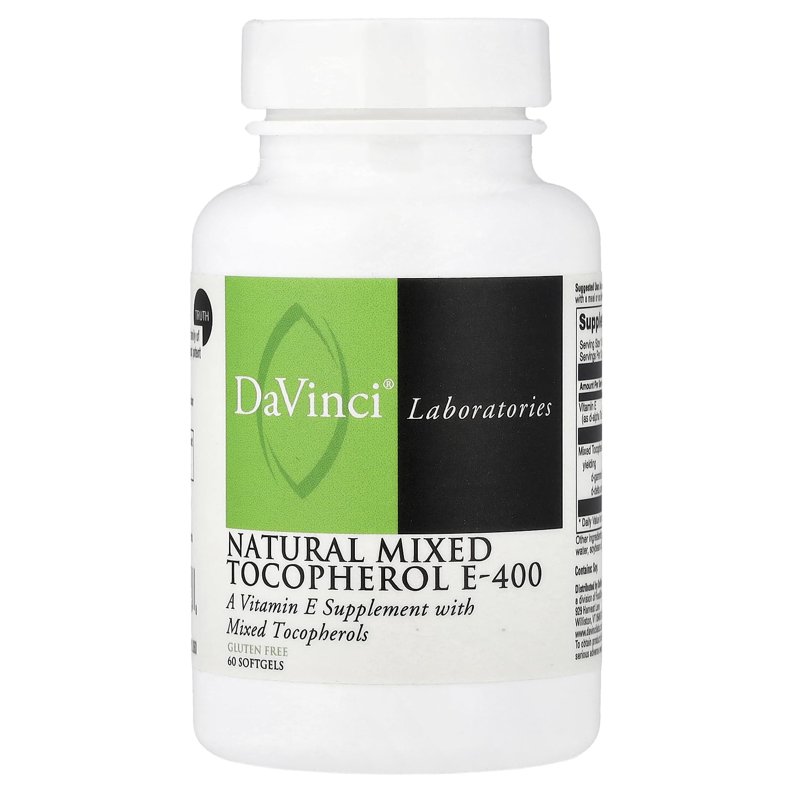 DAVINCI Natural Mixed Tocopherol E 400 Softgel, 60-count