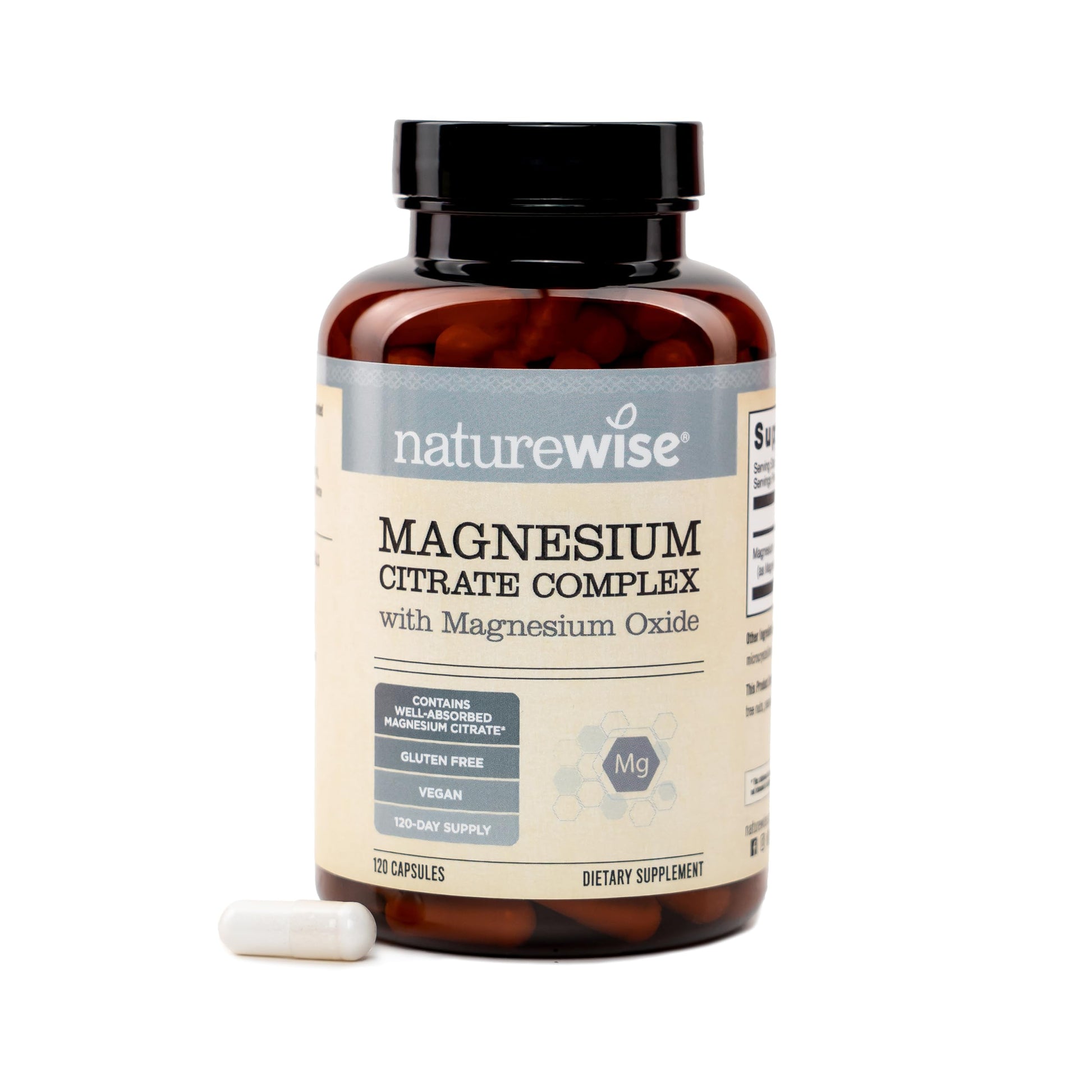 NatureWise Magnesium Citrate Complex Capsules, 120