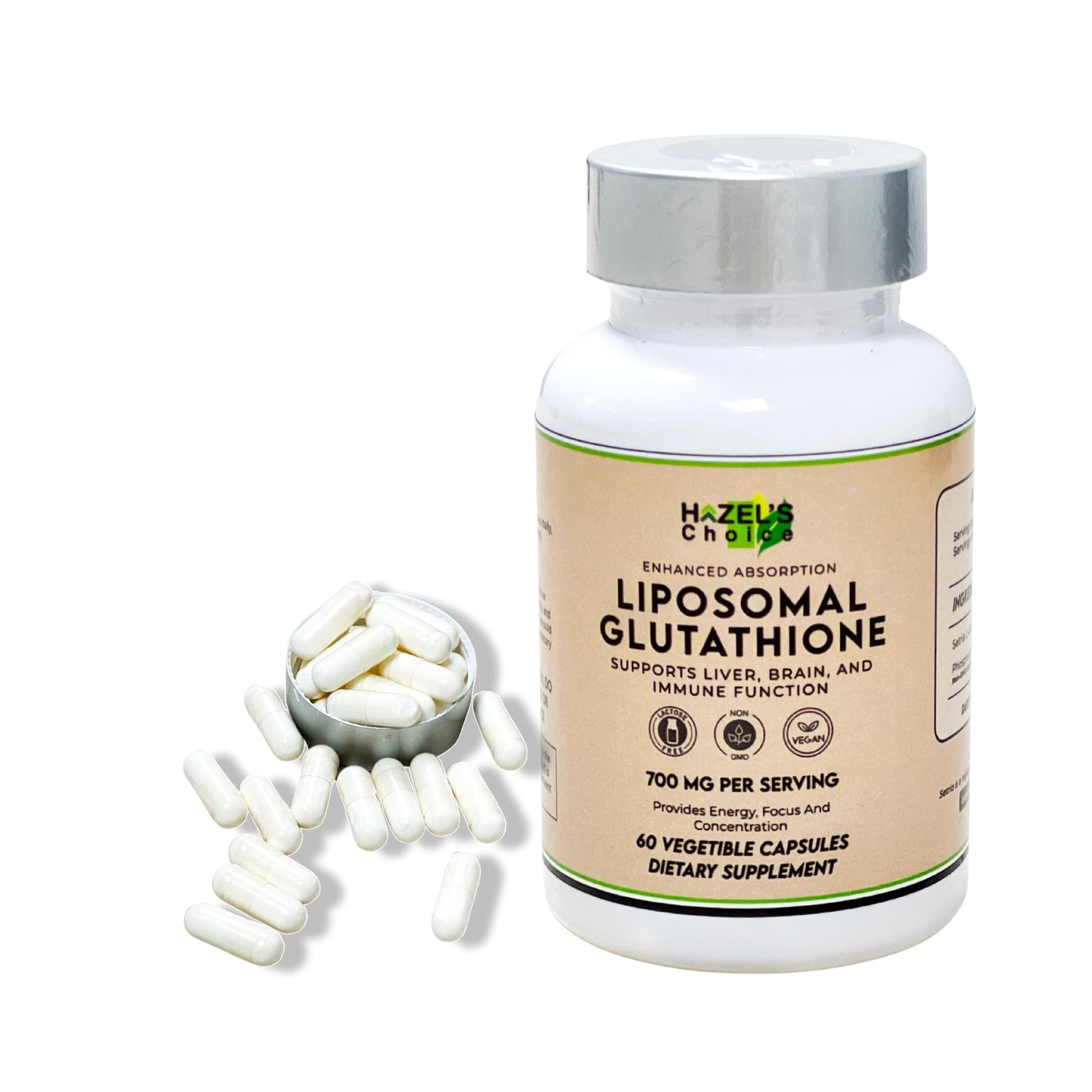 HAZEL'S Choice Liposomal Glutathione 700mg Capsules 60 Count
