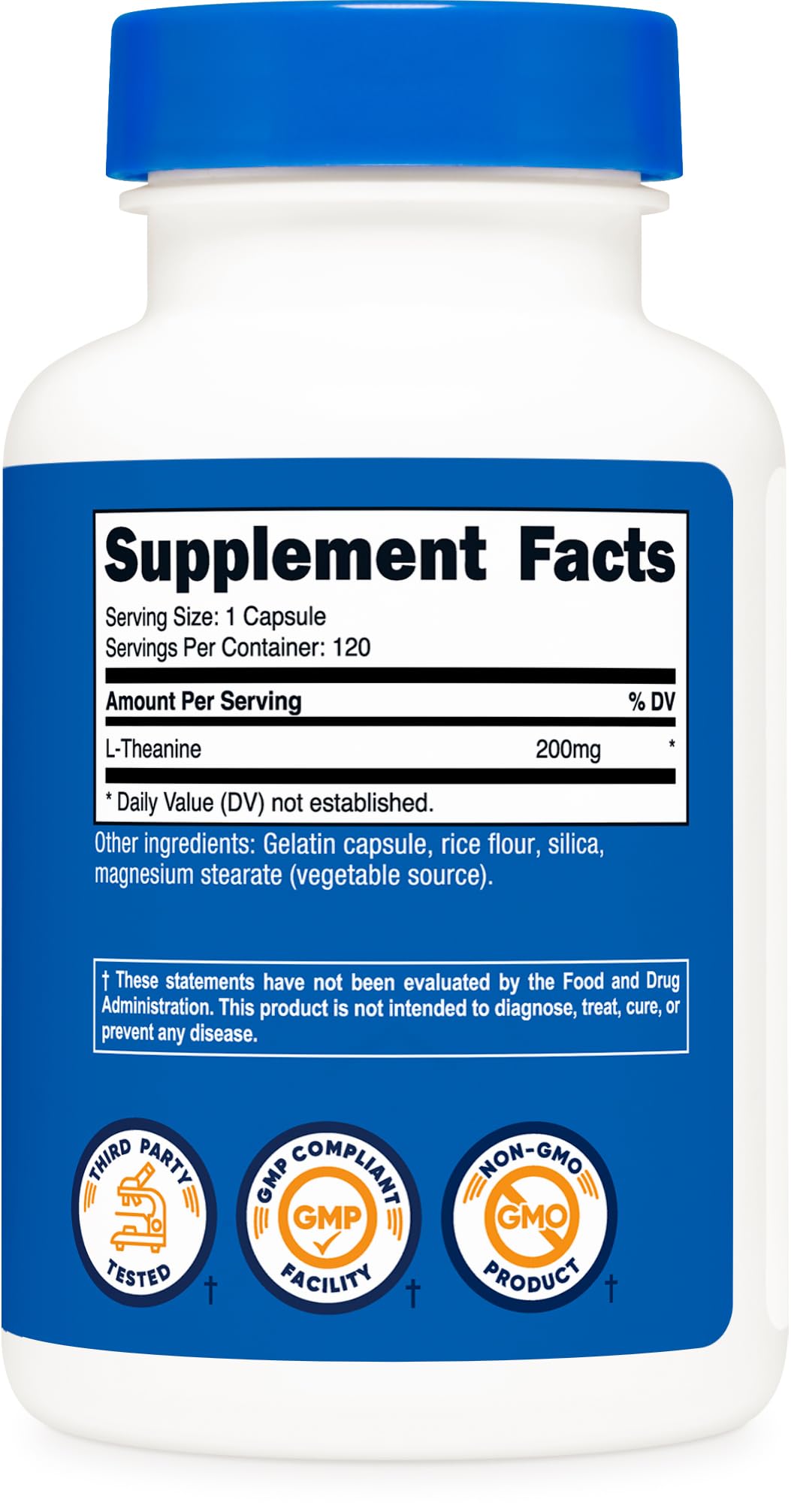 Nutricost L-Theanine 200mg Capsules, 120 Count