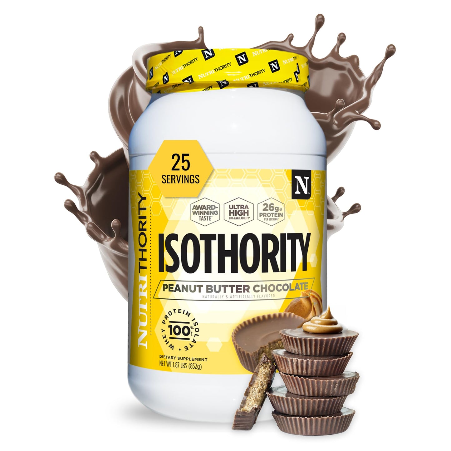 Nutrithority Isothority Isolated Whey Protein Powder (Chocolate Peanut Butter) 2 lb