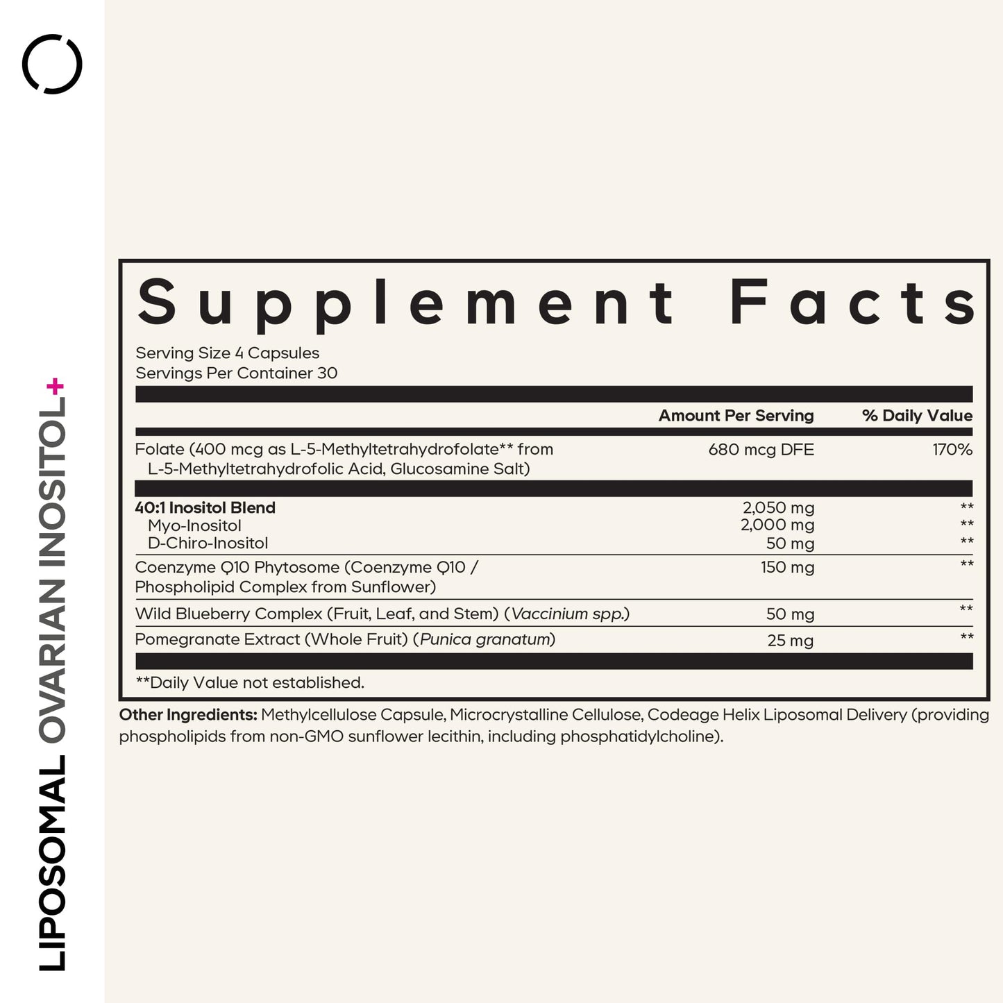 Codeage Liposomal Ovarian Inositol+ Supplement 120 Capsules