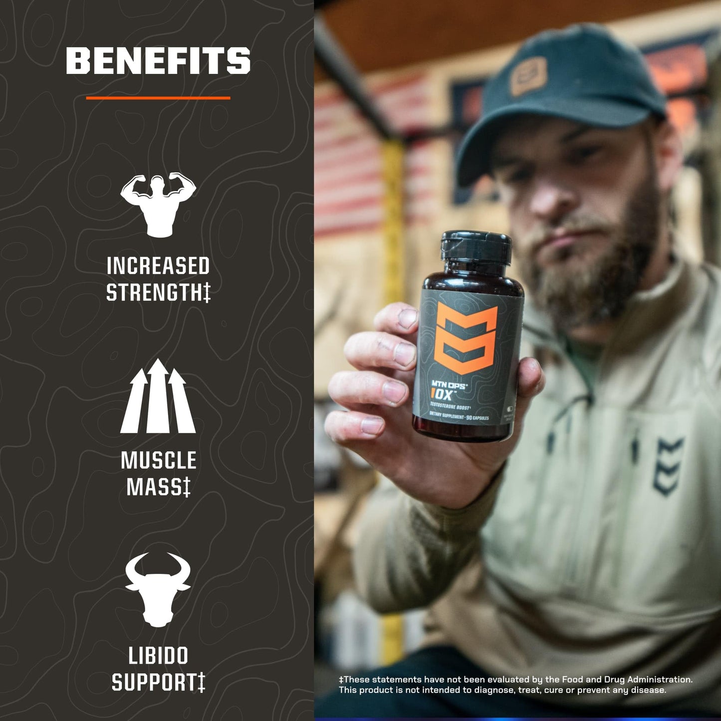 MTN OPS Ox Daytime Testosterone Support for Men Capsules 60 Count