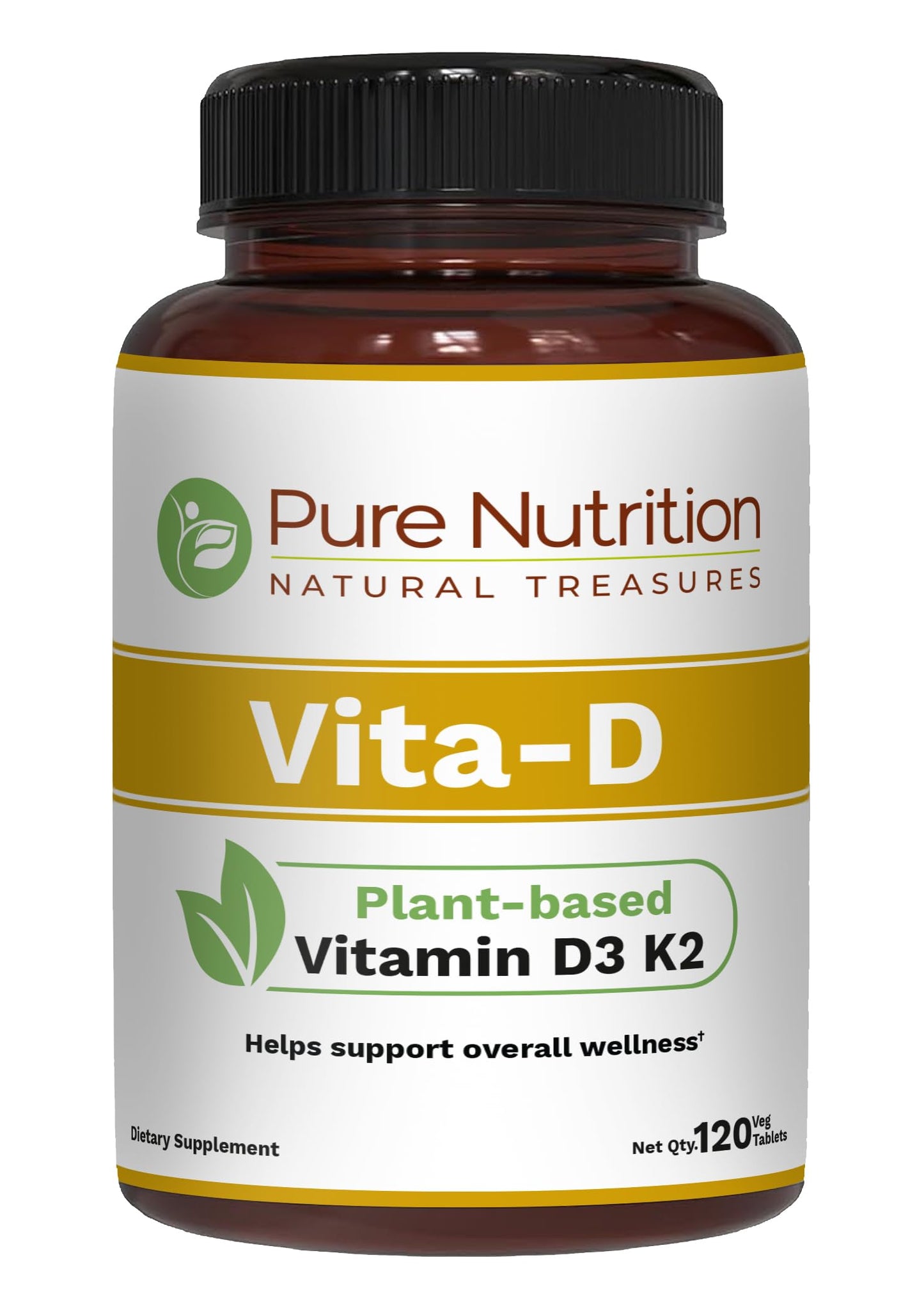 Pure Nutrition Natural Treasures Vitamin D3 K2 Supplement Tablet, 120 Tablets