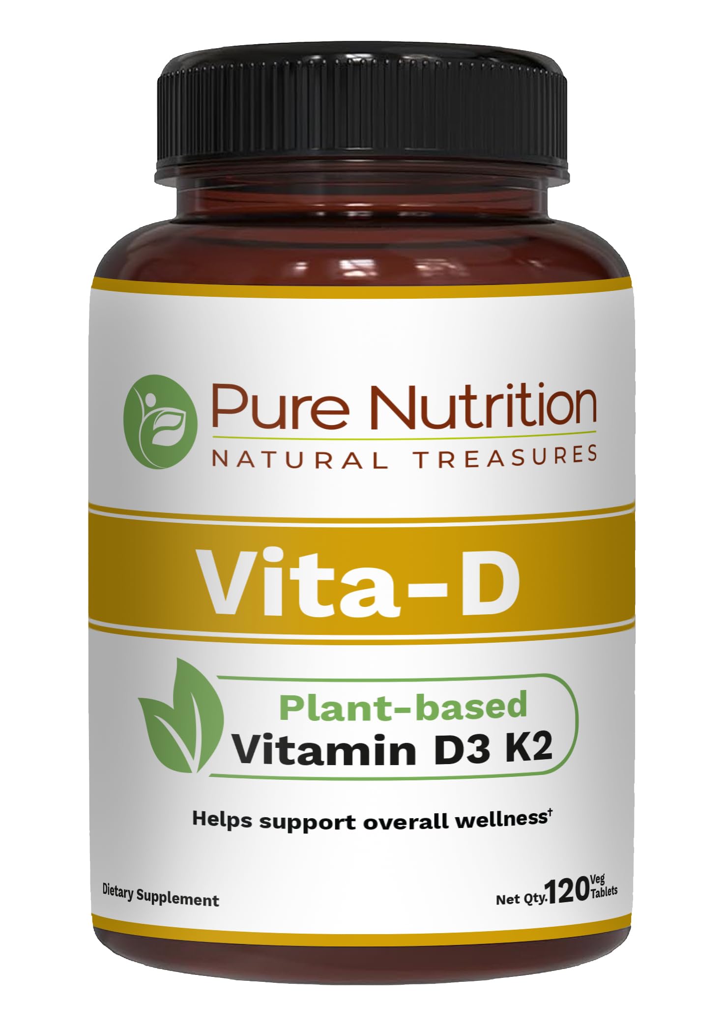 Pure Nutrition Natural Treasures Vitamin D3 K2 Supplement Tablet, 120 Tablets