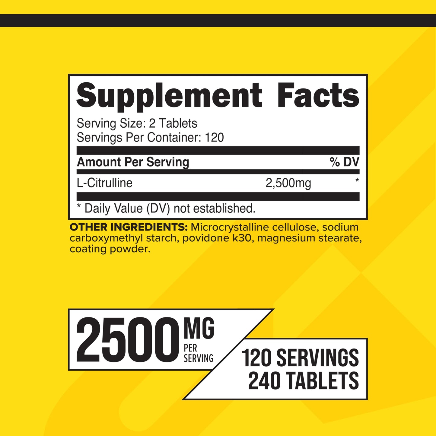 Primaforce L-Citrulline 2500mg Tablets, 240 Count