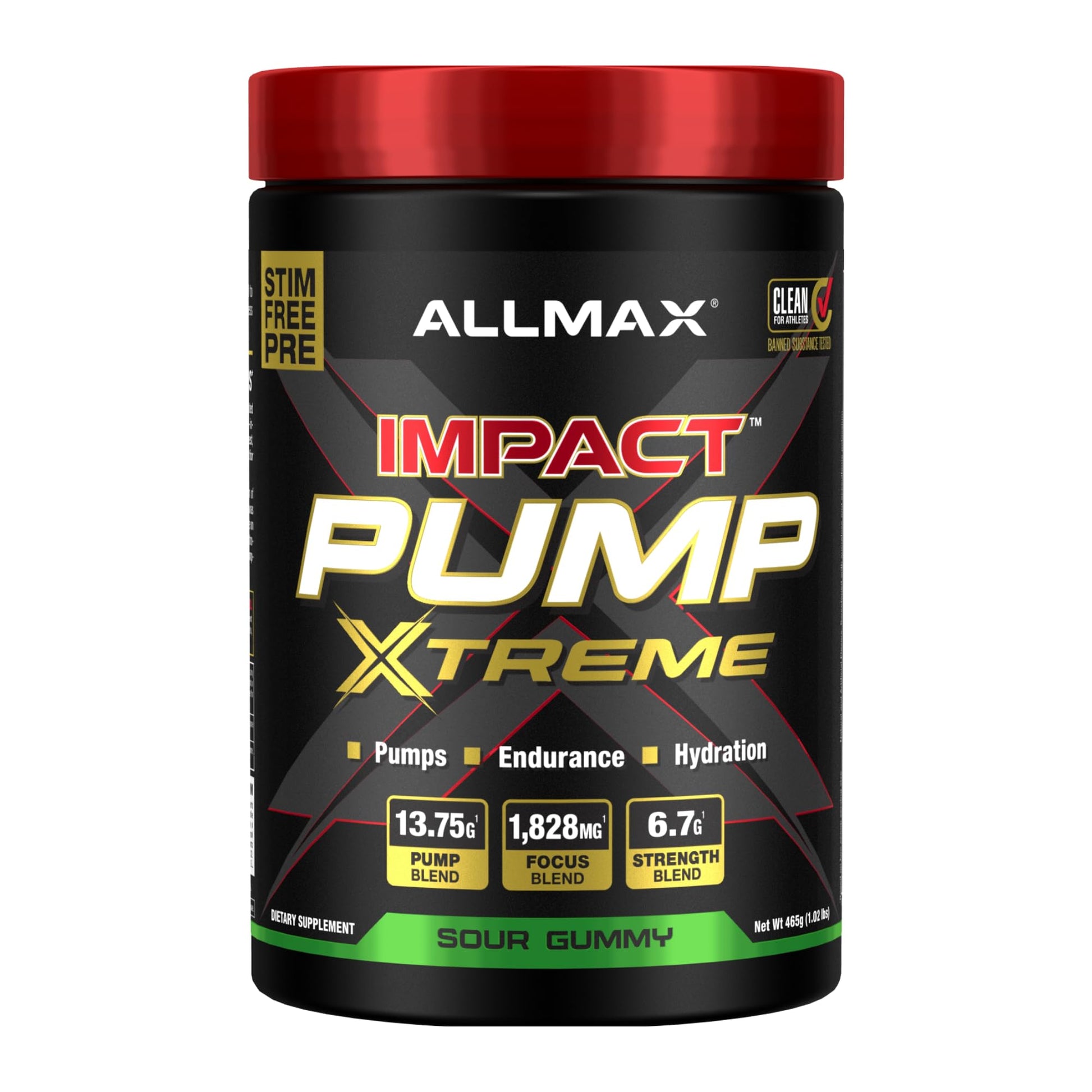 ALLMAX Impact Pump Xtreme Sour Gummy Powder 1.02 oz