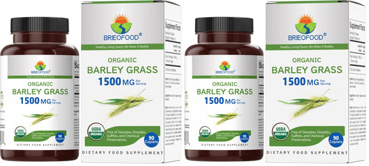 Brieofood Organic Barley Grass 1500mg, 180 Tablets