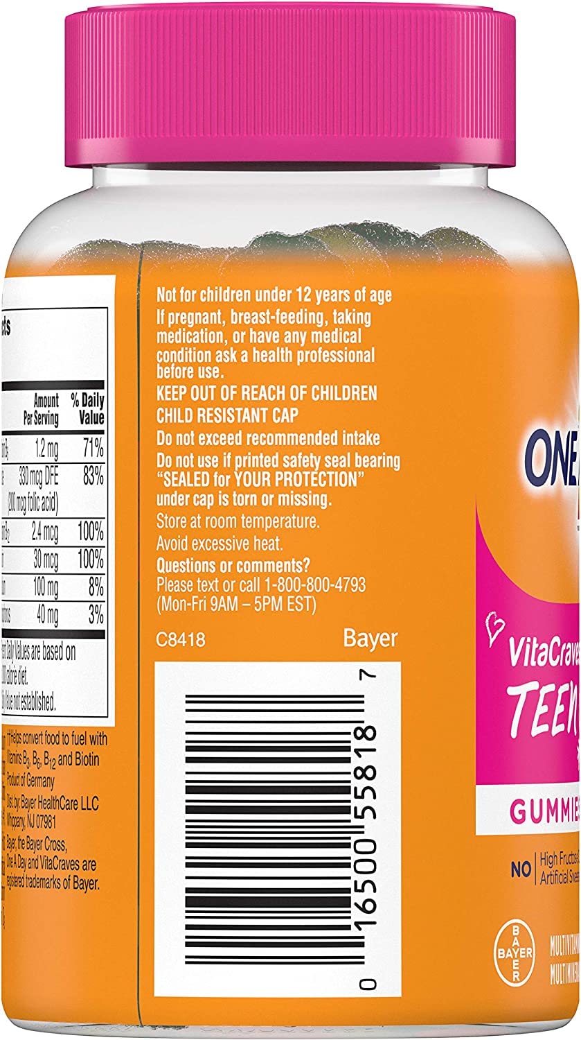 ONE A DAY Teen for Her VitaCraves Gummies, 60-count