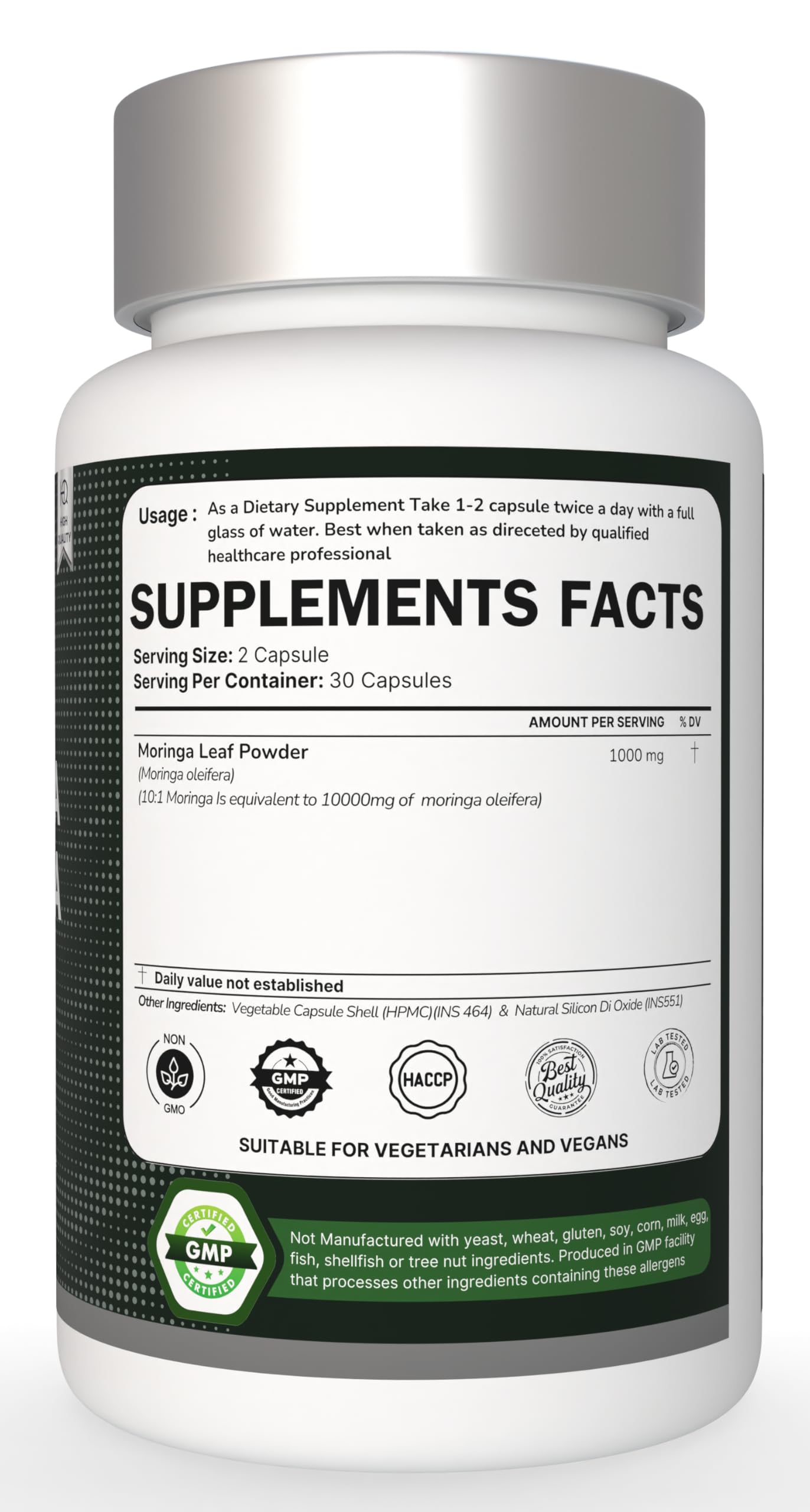 Heroot Organic Moringa Capsules 60 Capsules