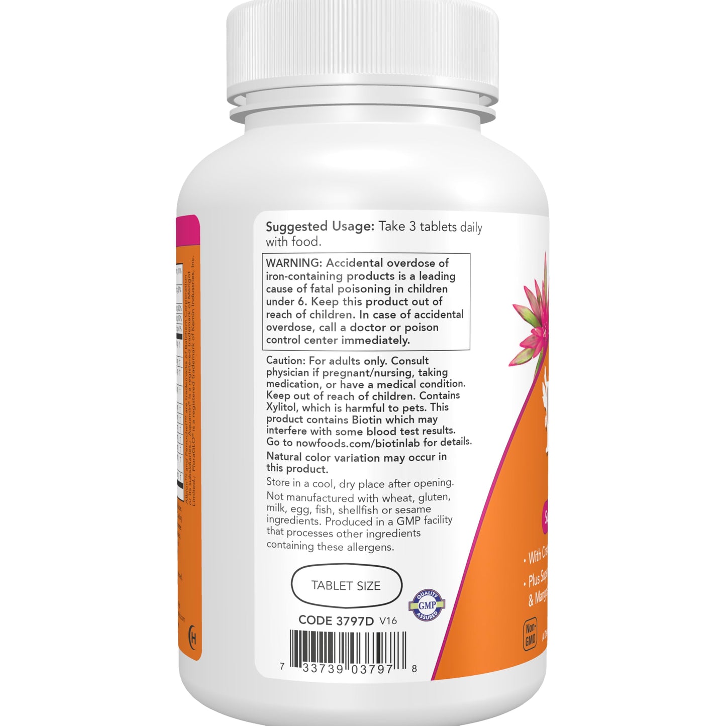 NOW Foods Eve™ Women's Multivitamin with Cranberry, Alpha Lipoic Acid and CoQ10, plus Superfruits - Pomegranate, Acai & Mangosteen, 180 Tablets