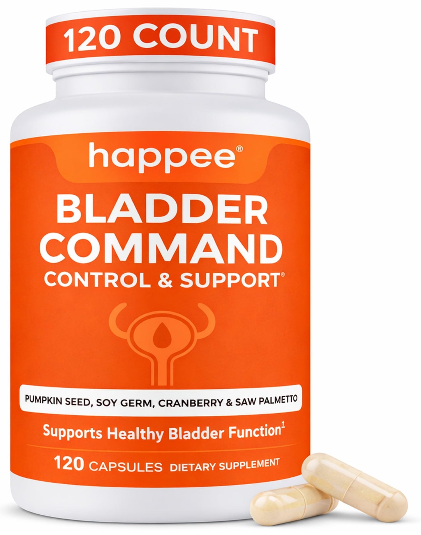 Happee Bladder Control Supplement for Women & Men Capsules 120 Count