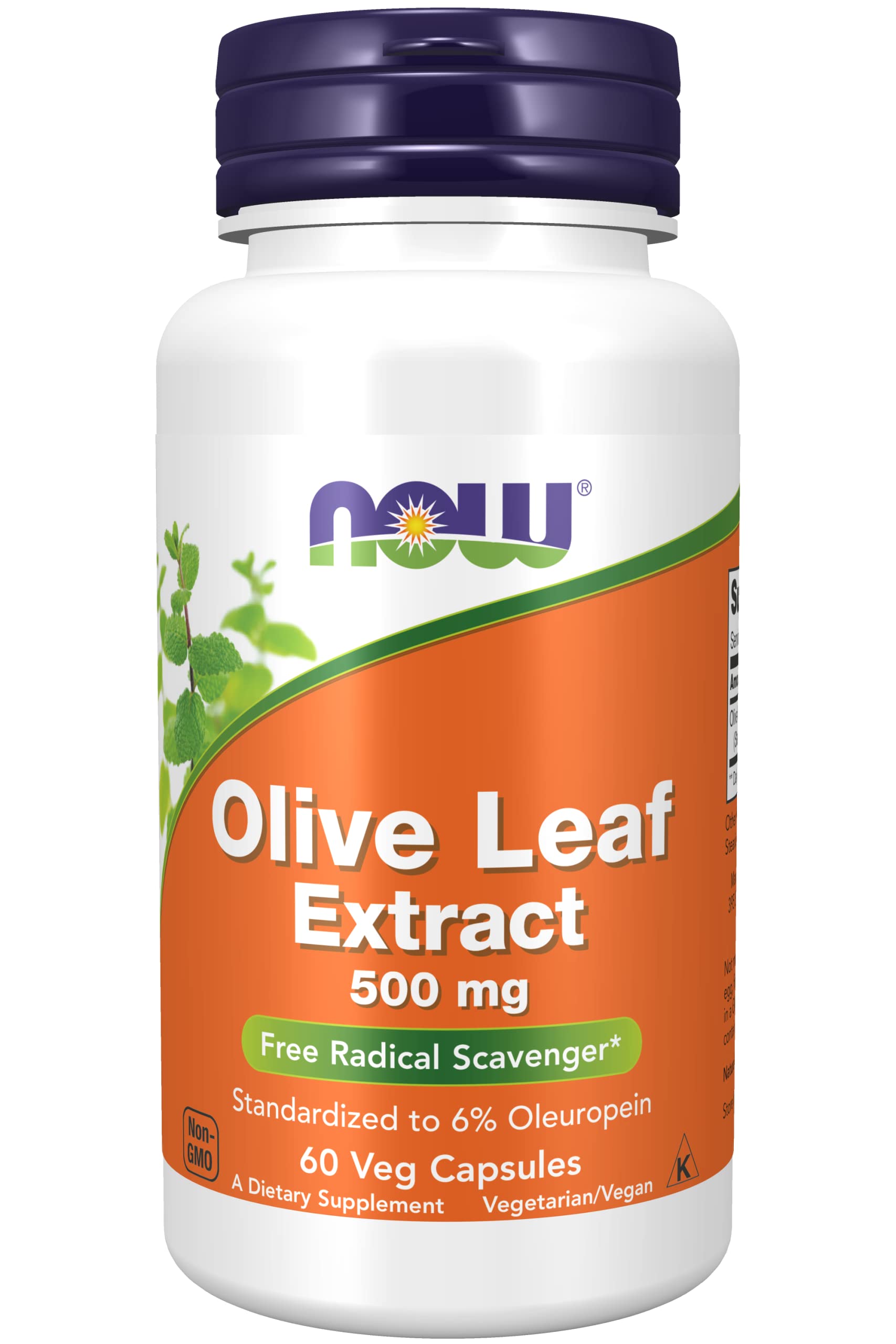 NOW Foods Olive Leaf Extract 500 mg Capsules 60 Count