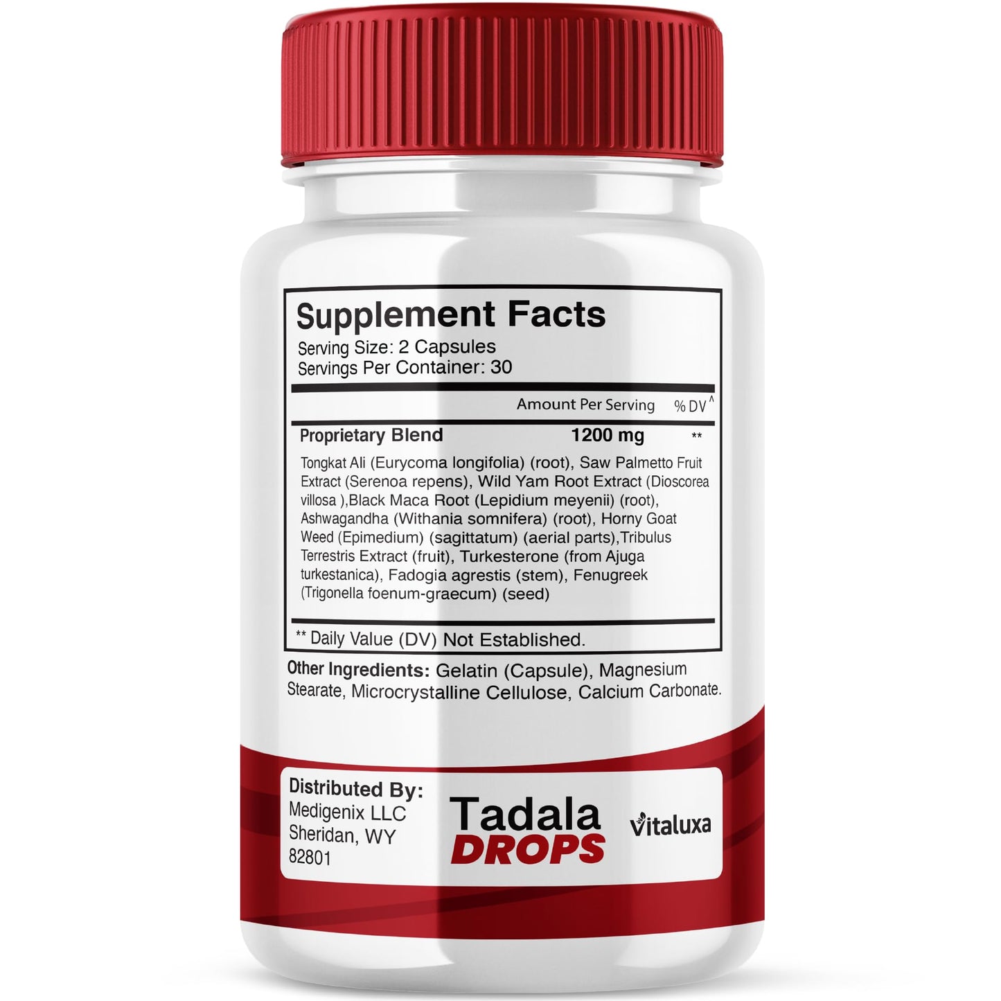Vitaluxa TadalaCaps Advanced Maximum Strength Multivitamin Capsules, 60 Capsules
