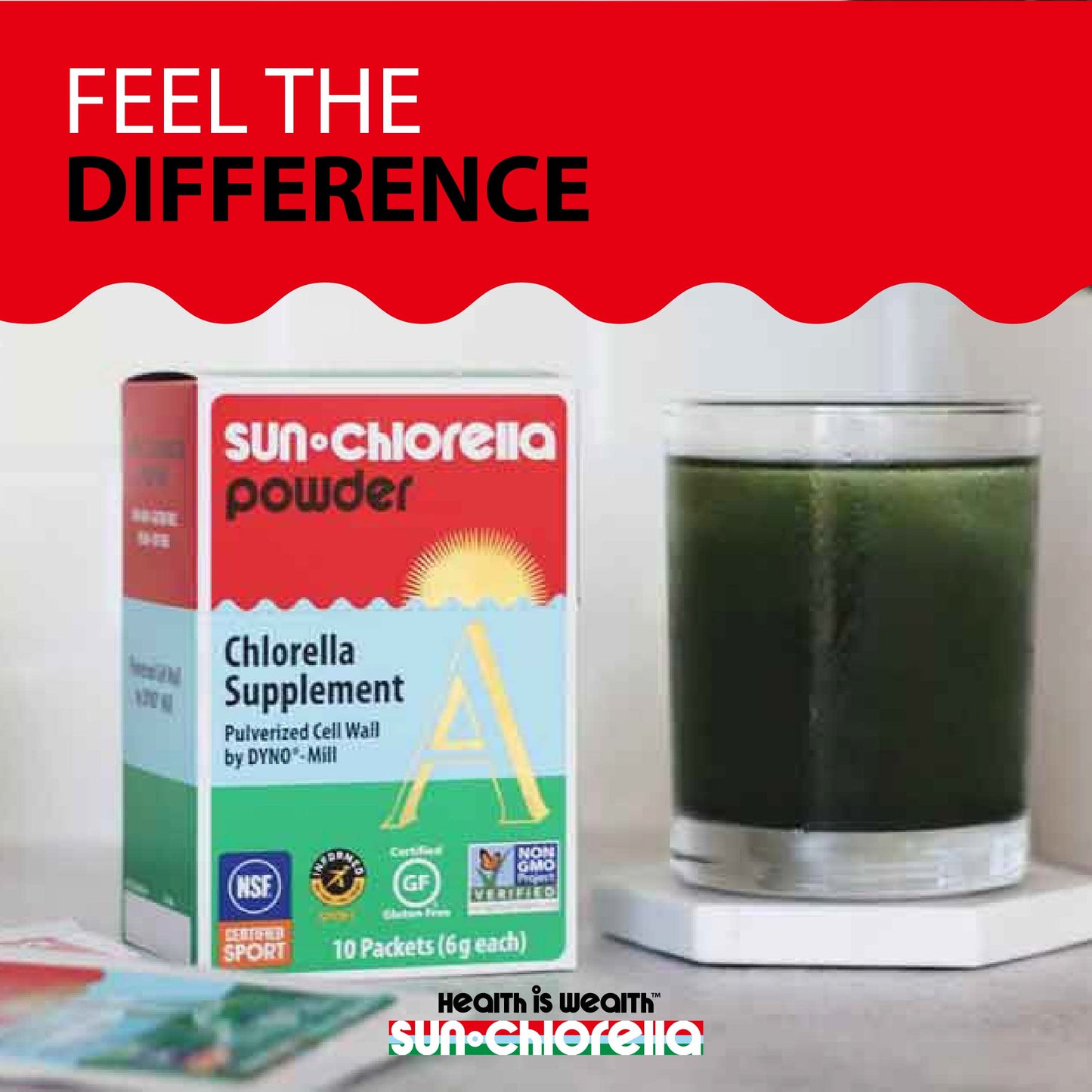 Sun Chlorella Powder Green Algae Superfood Supplement, 2-Pack