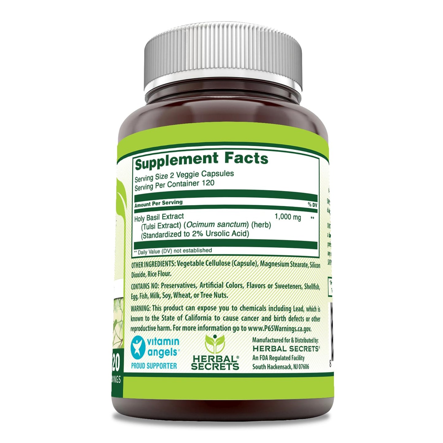 Herbal Secrets Holy Basil Supplement 1 Capsule