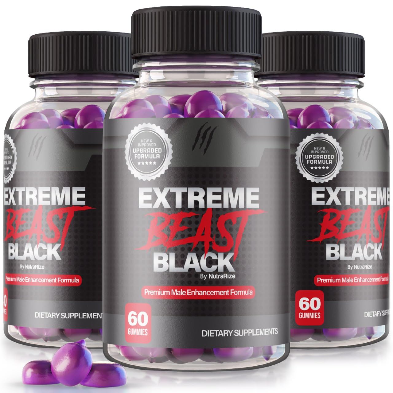 NutraRize Extreme Beast Black Gummies 180 Count