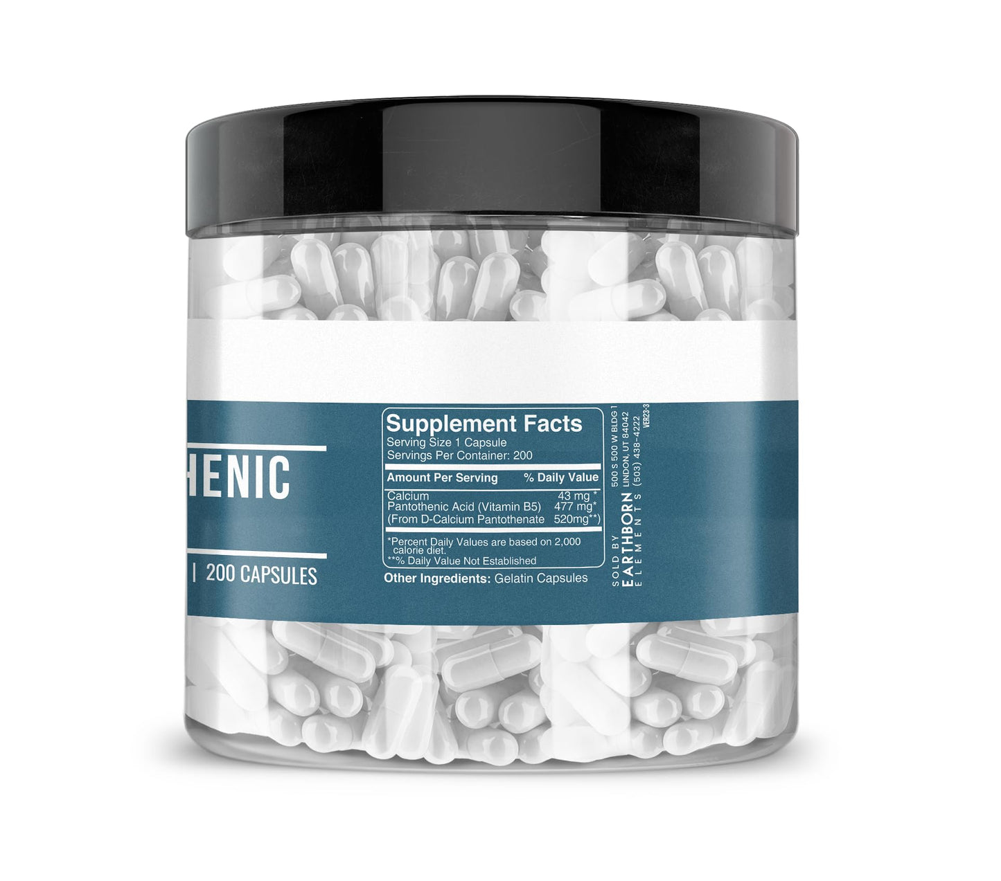 Earthborn Elements Pantothenic Acid Capsule, 200 Capsules