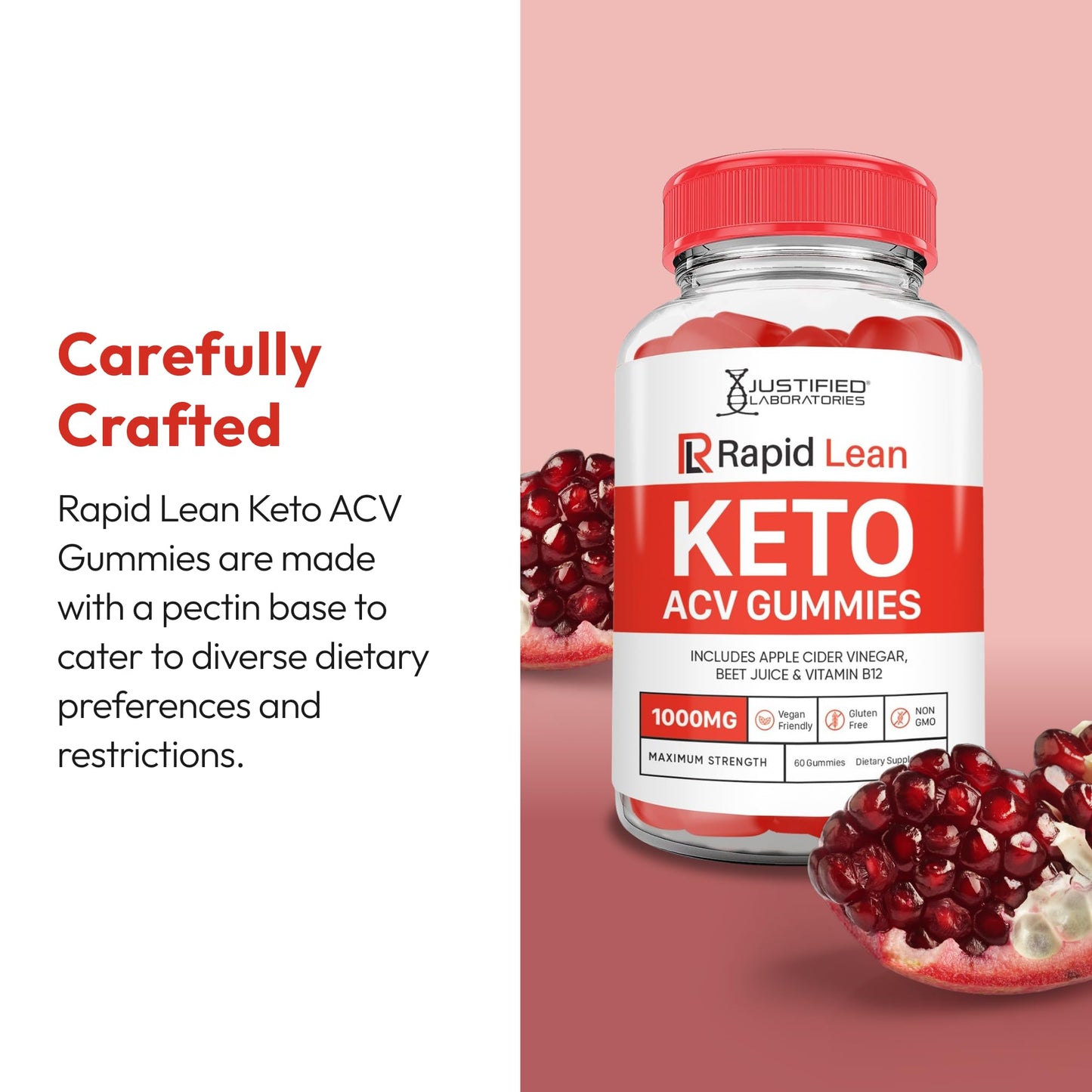 Justified Laboratories Rapid Lean Keto ACV Gummies (120 Gummies)