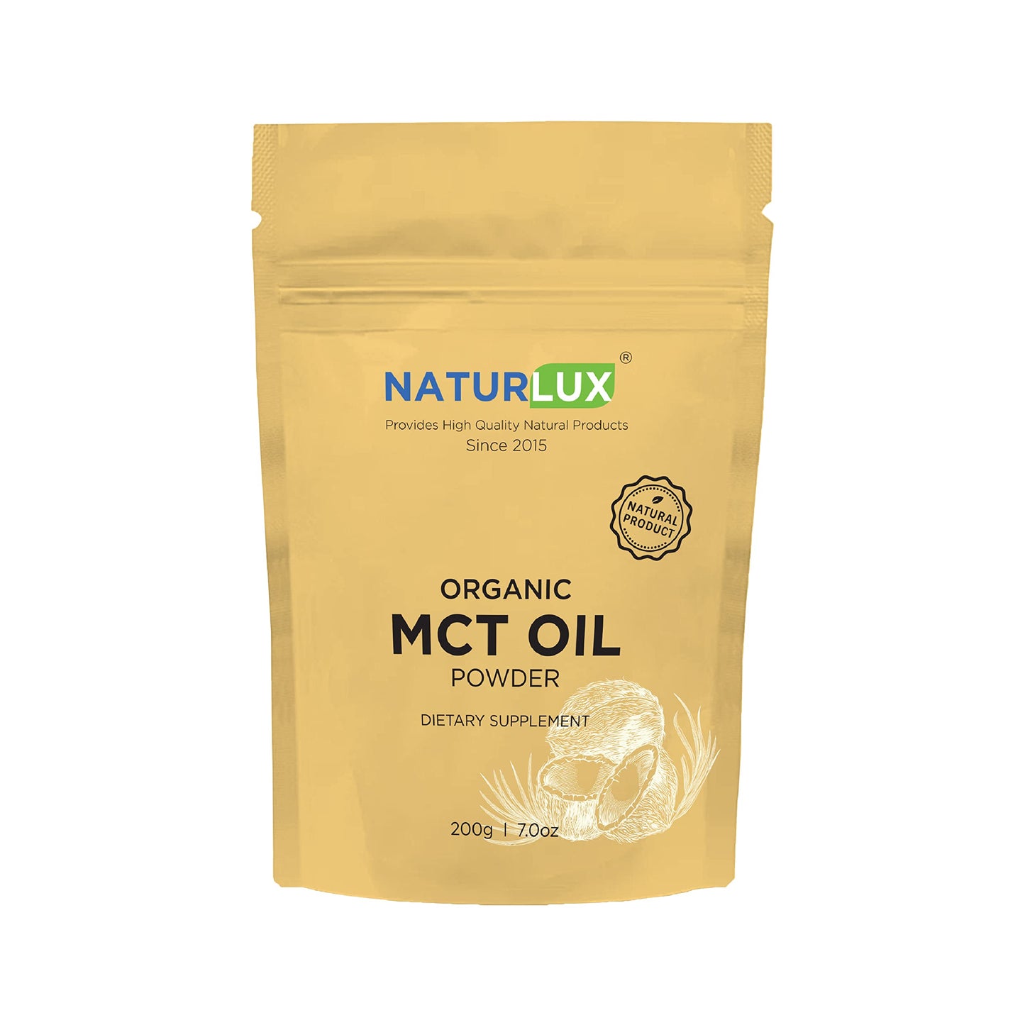 Naturlux MCT Oil Powder from Organic Coconuts, 7.05 oz