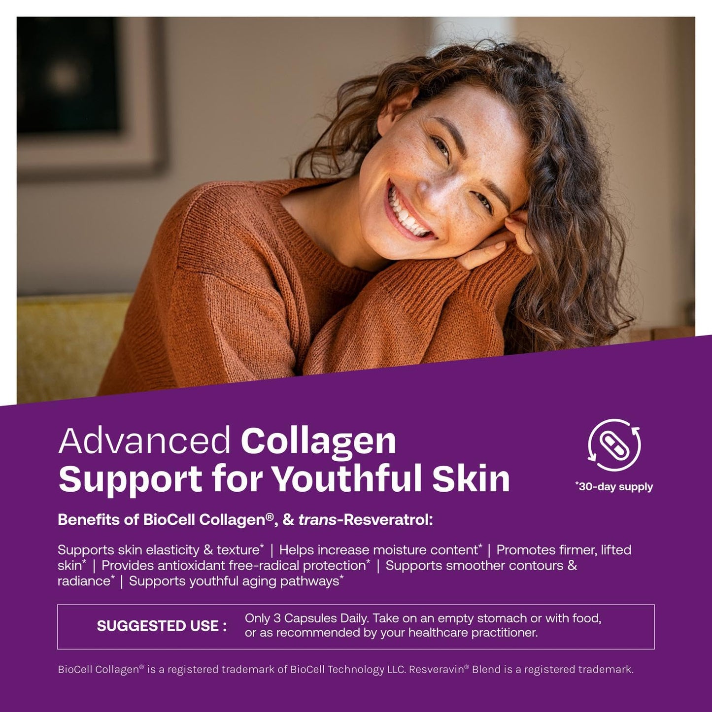 ResVitale Ultra Collagen Enhance Skin Care Supplement with Resveratrol Capsule, 90 Count