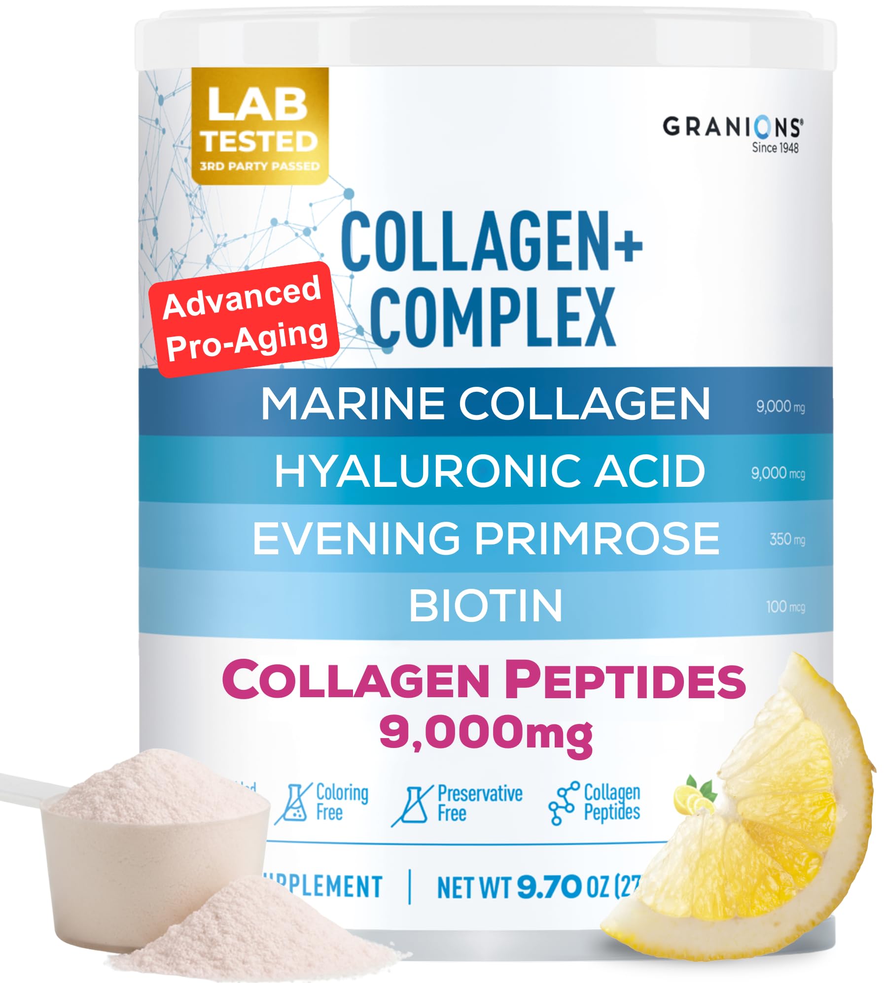 Granions Marine Collagen Powder Supplement, 9.7 Ounce