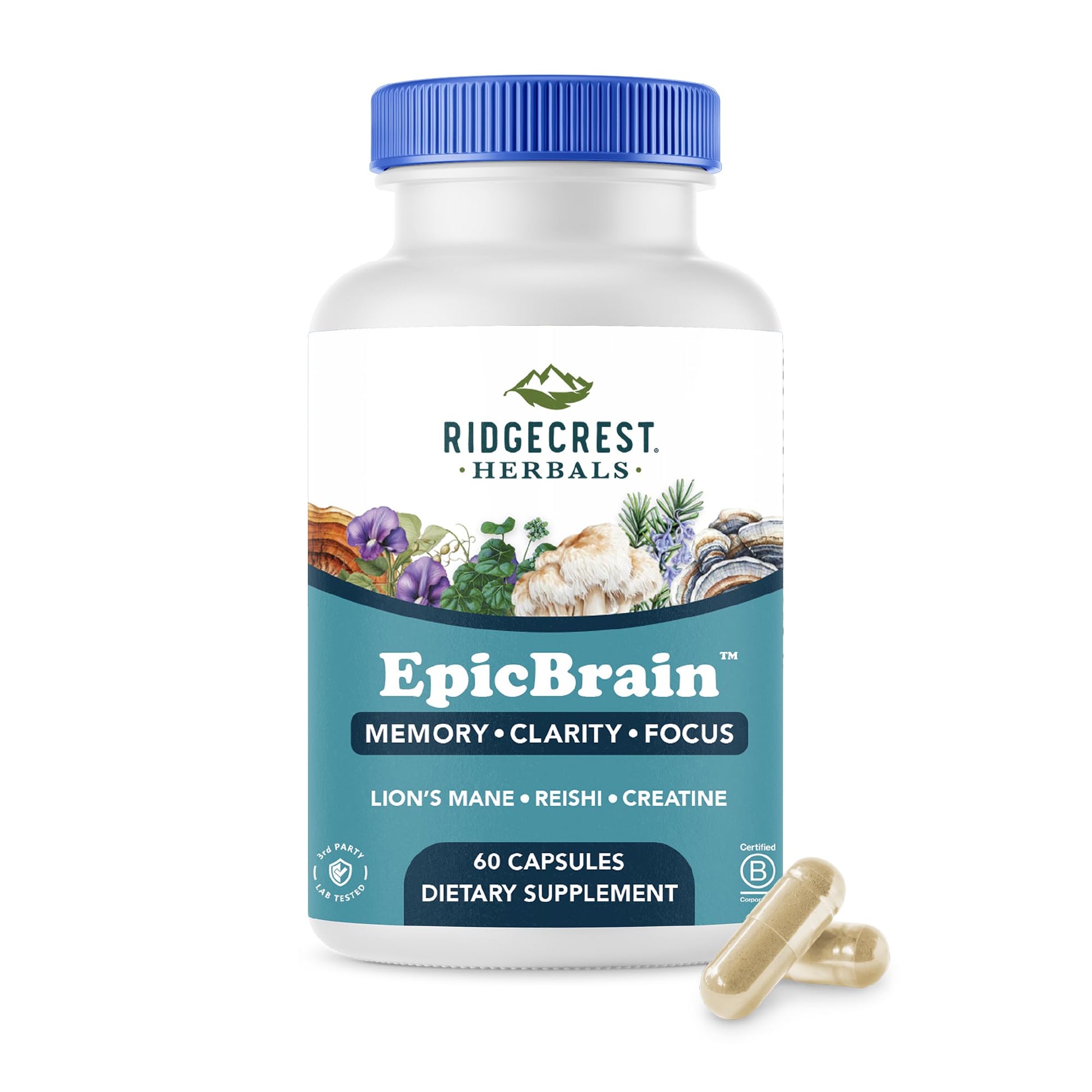 RidgeCrest Herbals EpicBrain Capsule, 60 Count