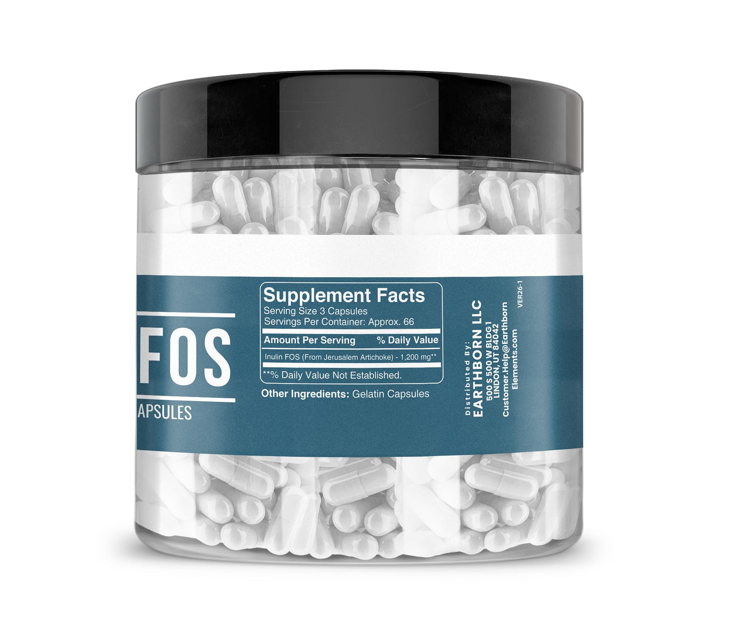 Earthborn Elements Inulin FOS Capsules 200 Count