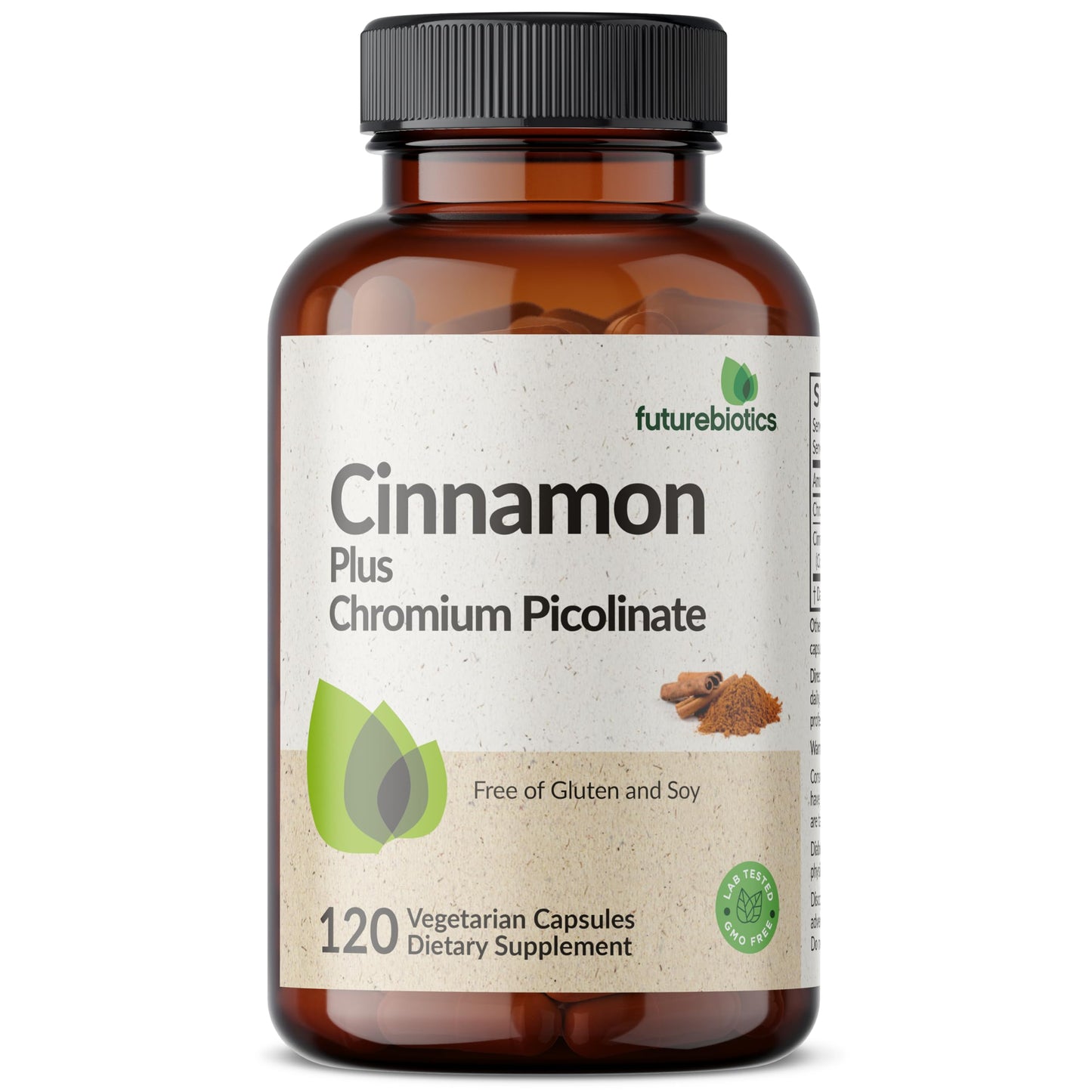 Futurebiotics Cinnamon Plus Chromium Picolinate Supplement Capsules, 120 Capsules