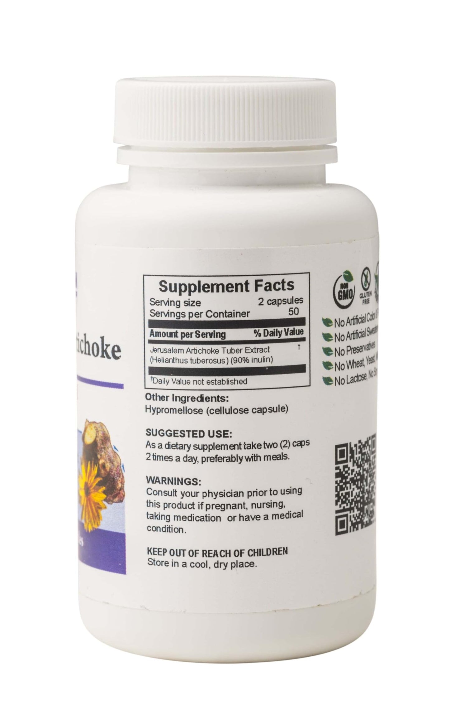 Salem Botanicals Jerusalem Artichoke Capsules - 100 Veg Capsules