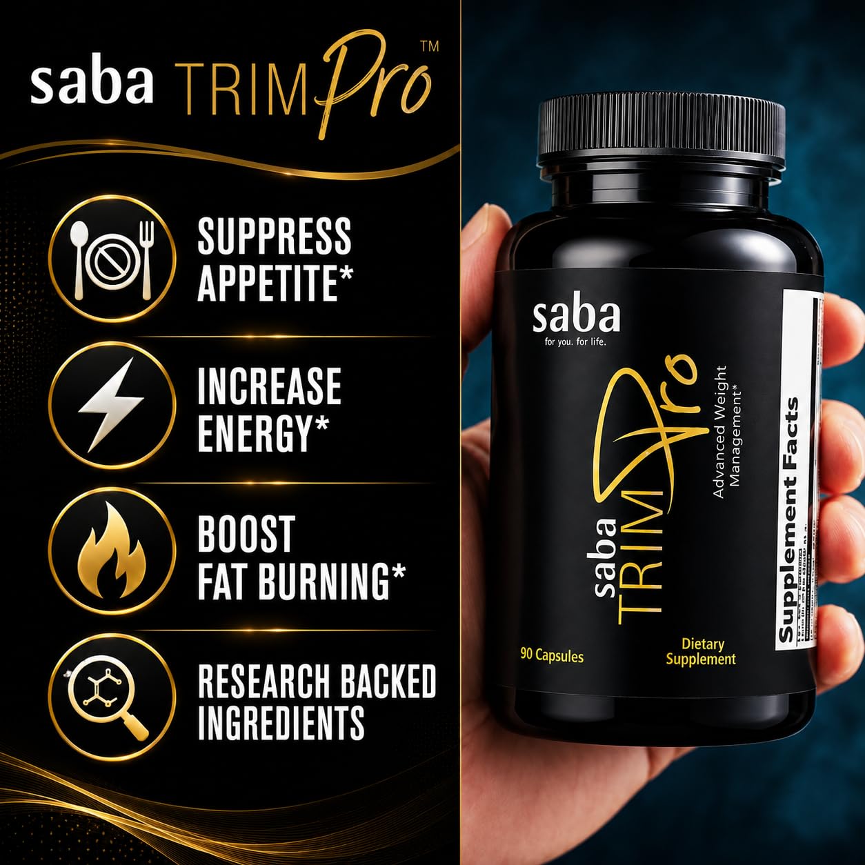 Saba TrimPro Thermogenic Fat Burner, 60 Capsules