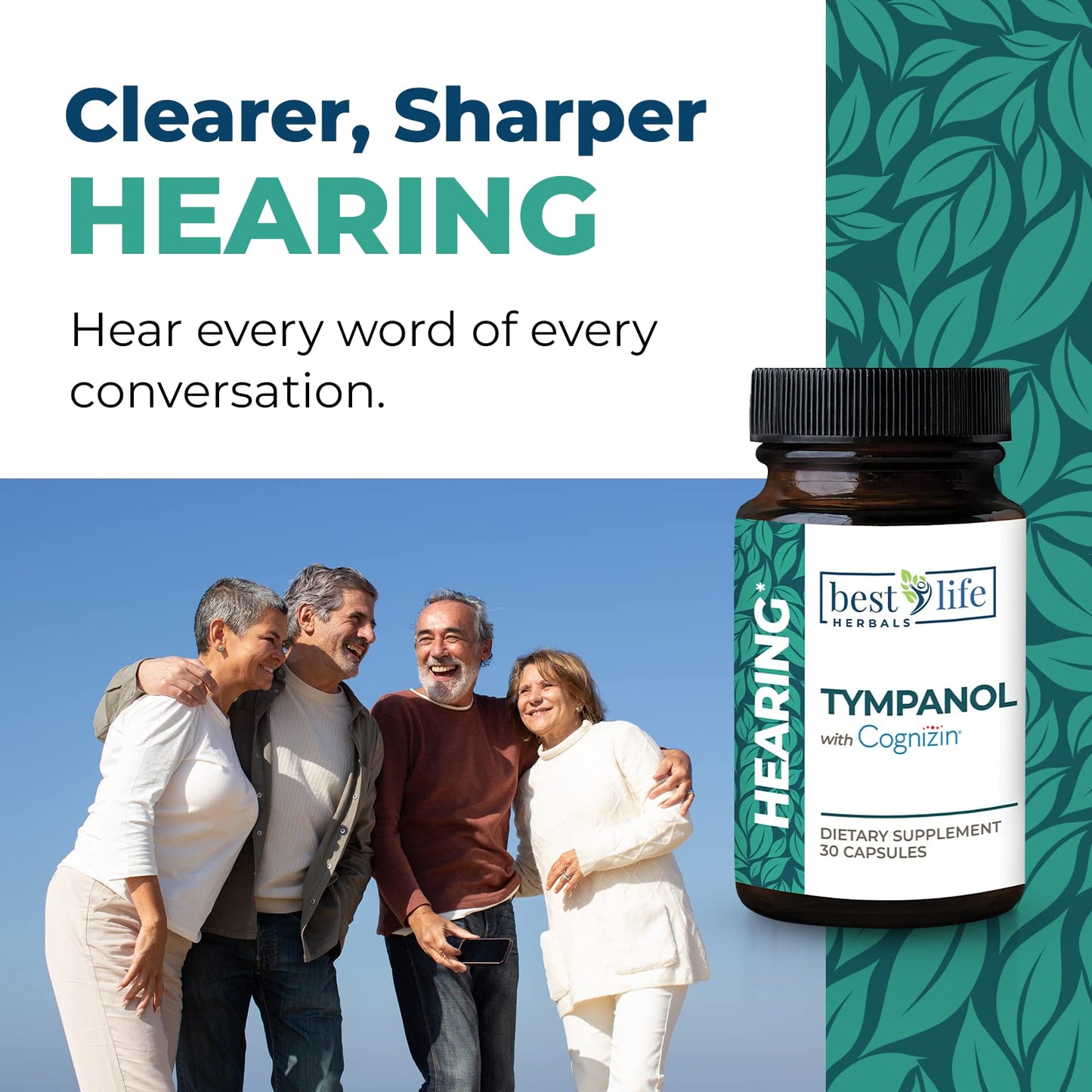 Best Life Herbals Tympanol Hearing Supplement with Cognizin 30 Capsules