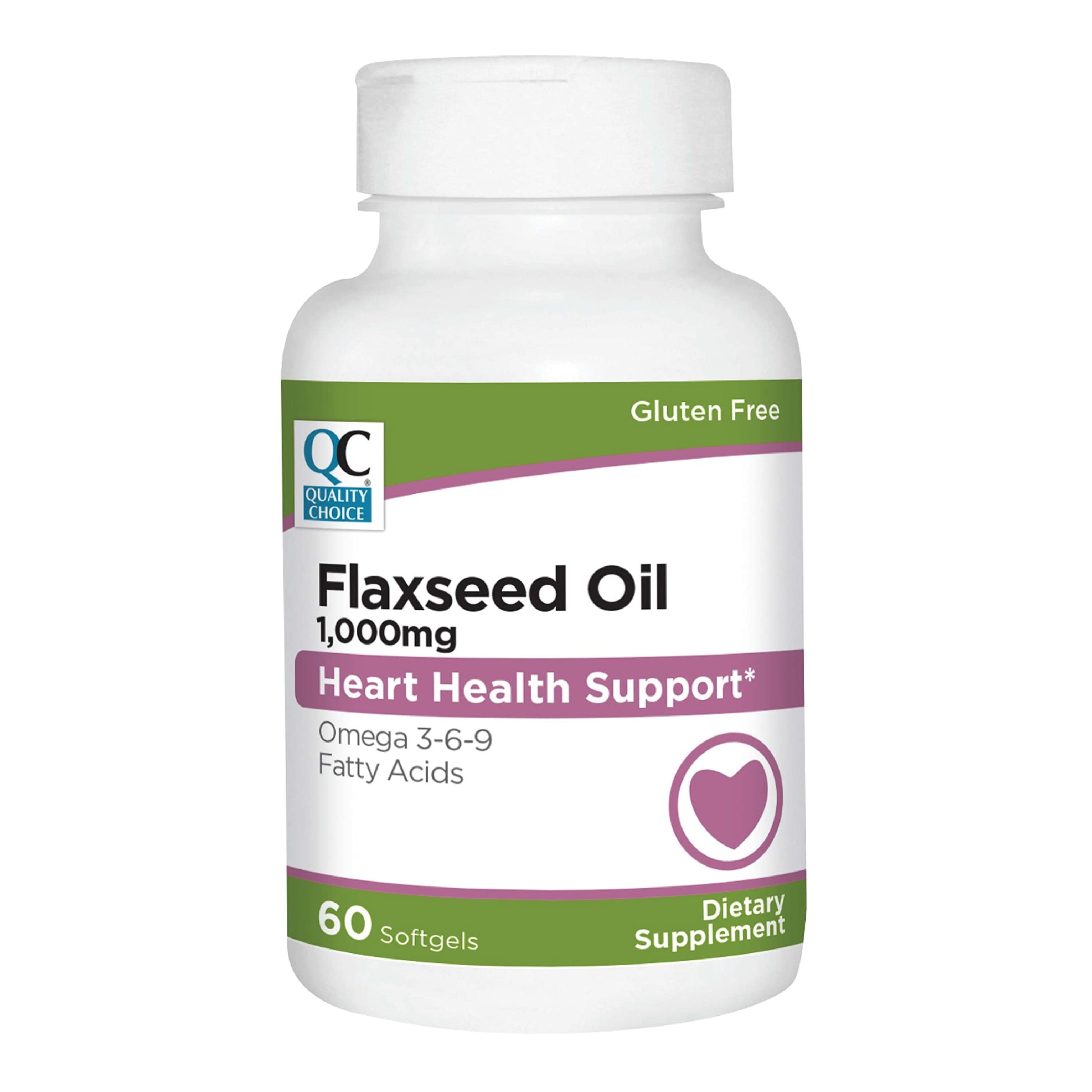 Quality Choice Flaxseed Oil 1000 mg Softgels, 60 Count