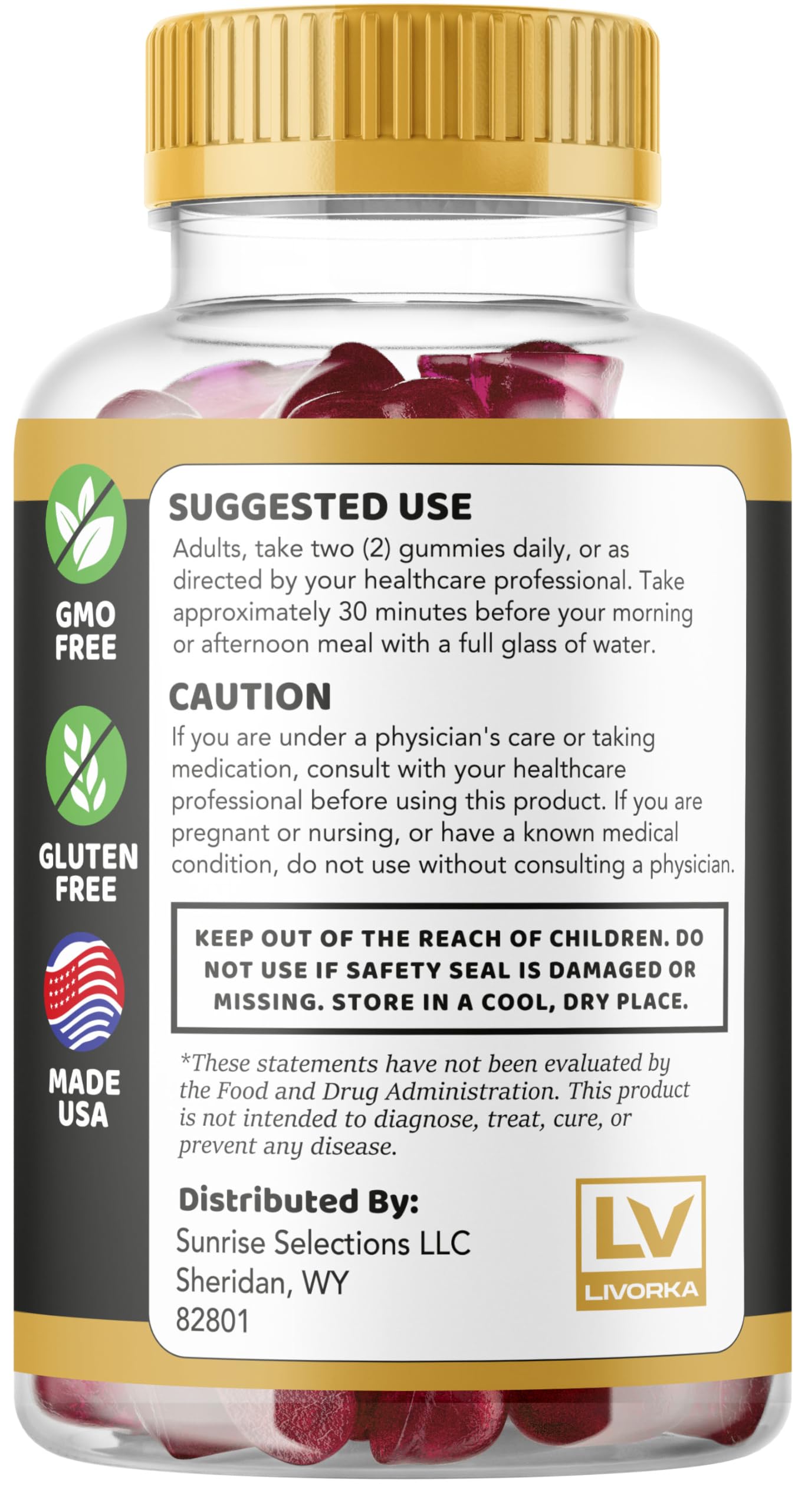 LIVORKA Wild Buffalo Gummies For Men, 180 Gummies