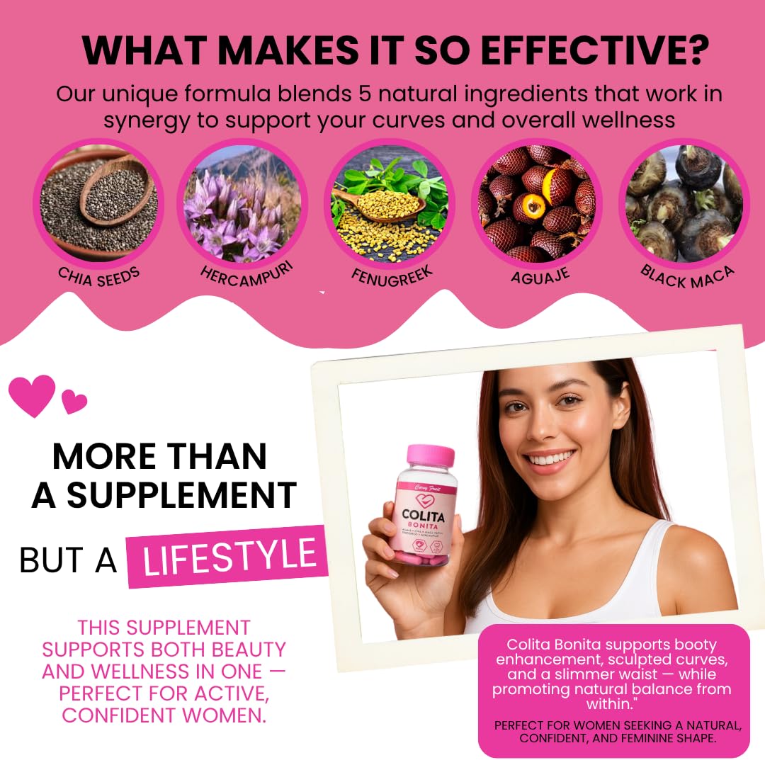 Curvy Fruit Aguaje Colita Bonita Booty Growth Formula - Capsules, 100 Count