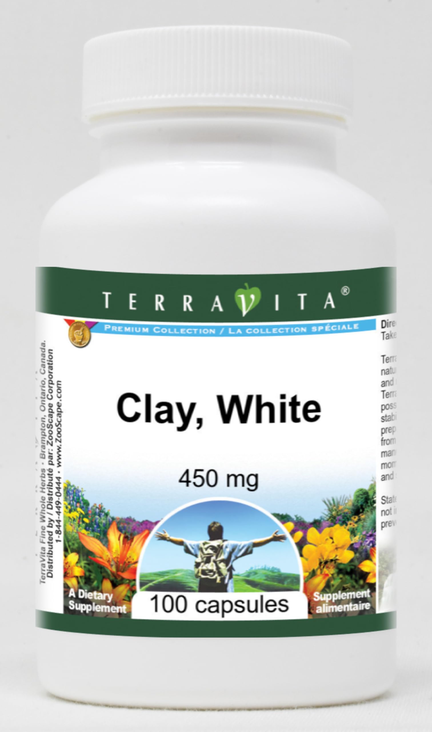 Terravita White Clay 450 mg Capsules, 100 Count