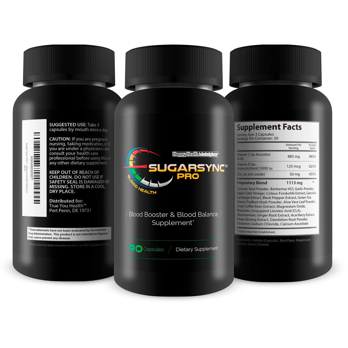 Happy Health Marketplace Sugar Sync Pro Blood Health Support Capsule, 90 Count