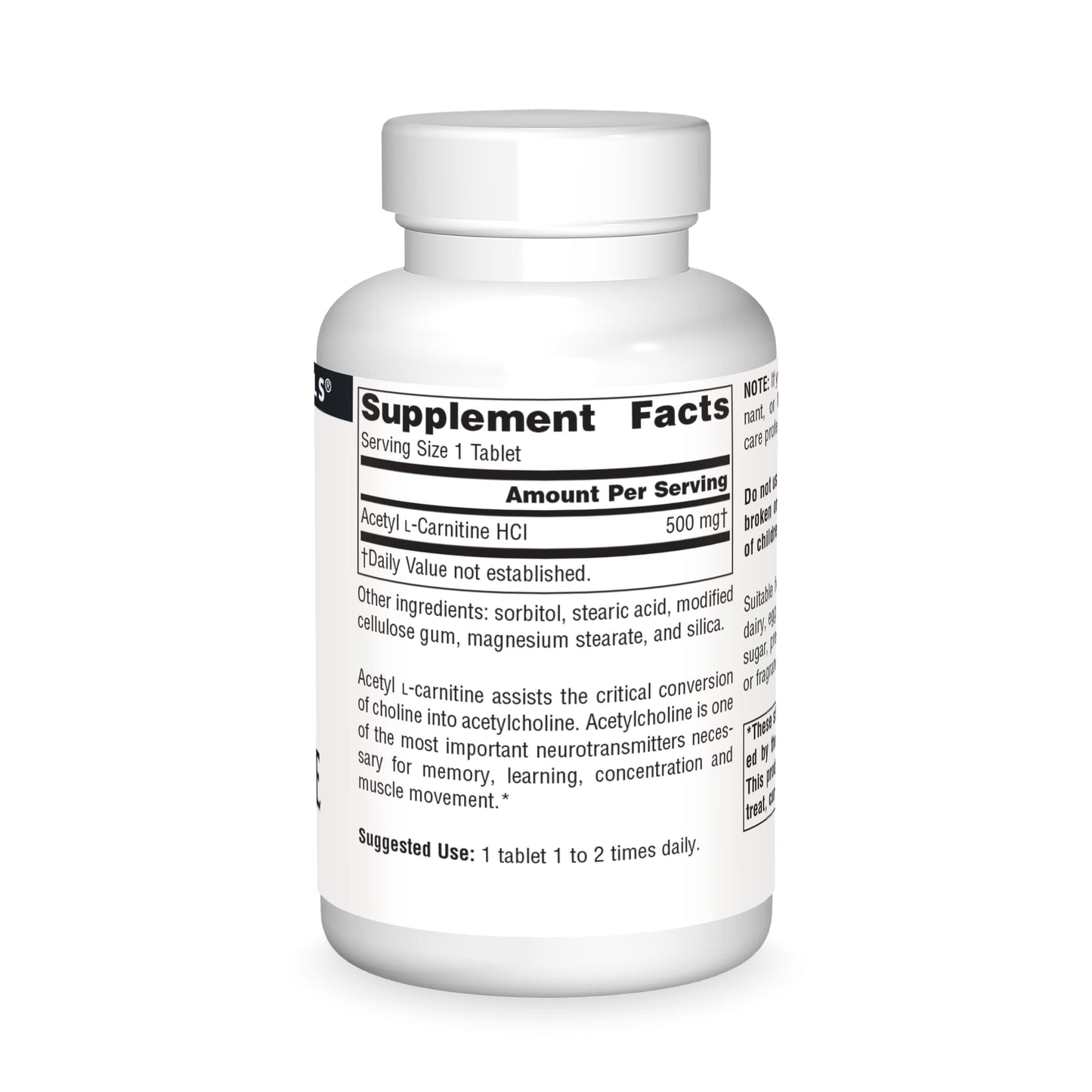 Source Naturals Acetyl L-Carnitine 500mg Tablets 60 Count