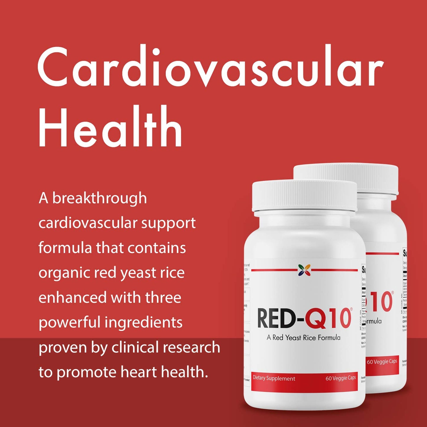 Stop Aging Now RED-Q10 Organic Red Yeast Rice with CoQ10 Capsule, 60 Count