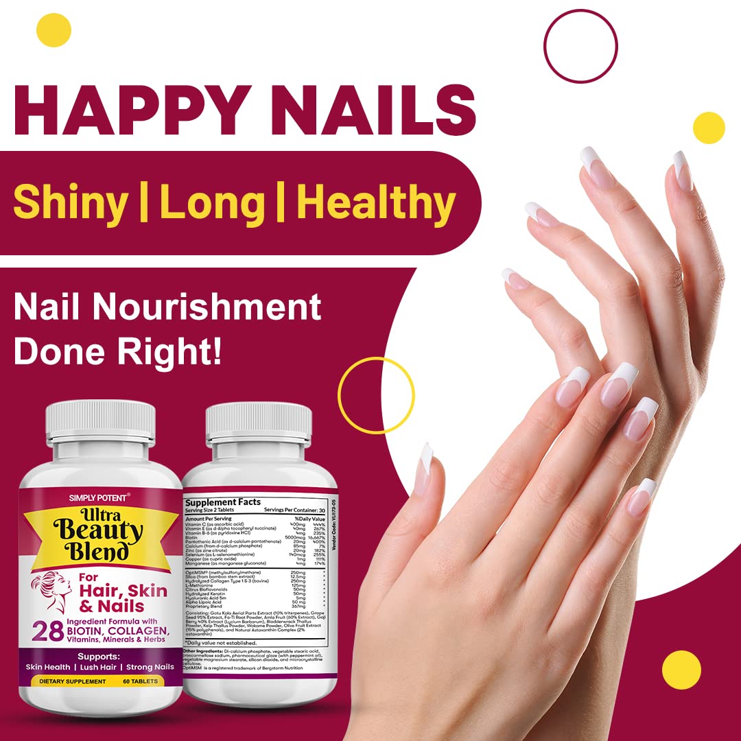 Simply Potent Hair Skin and Nails Vitamins Capsules 60